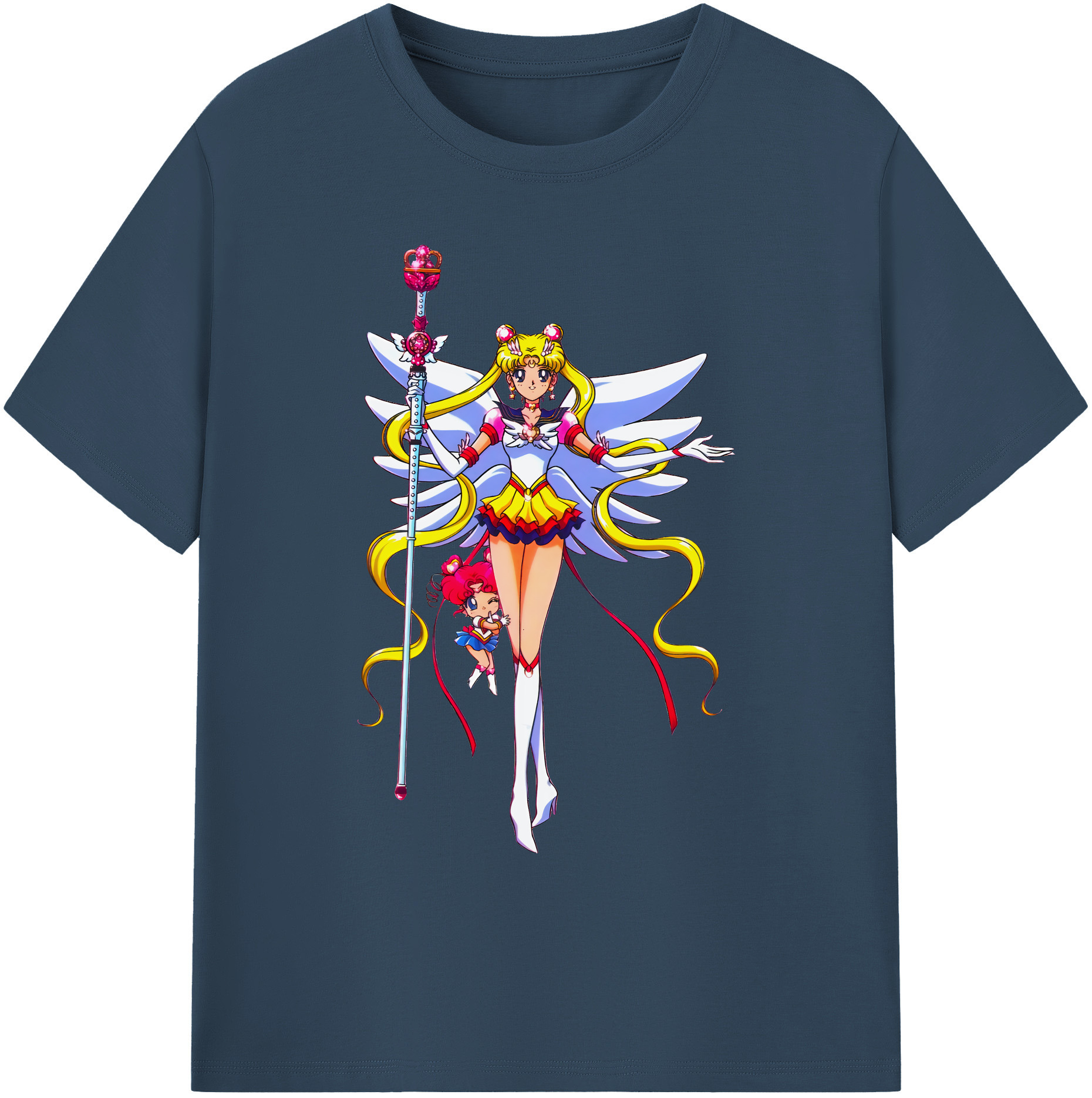 （画像用） 美少女戦士セーラームーン 月野 うさぎ つきの うさぎ Sailor Moon Tsukino Usagi 綿100％ メンズ半袖Tシャツ｜肌触りやわらか＆通気性