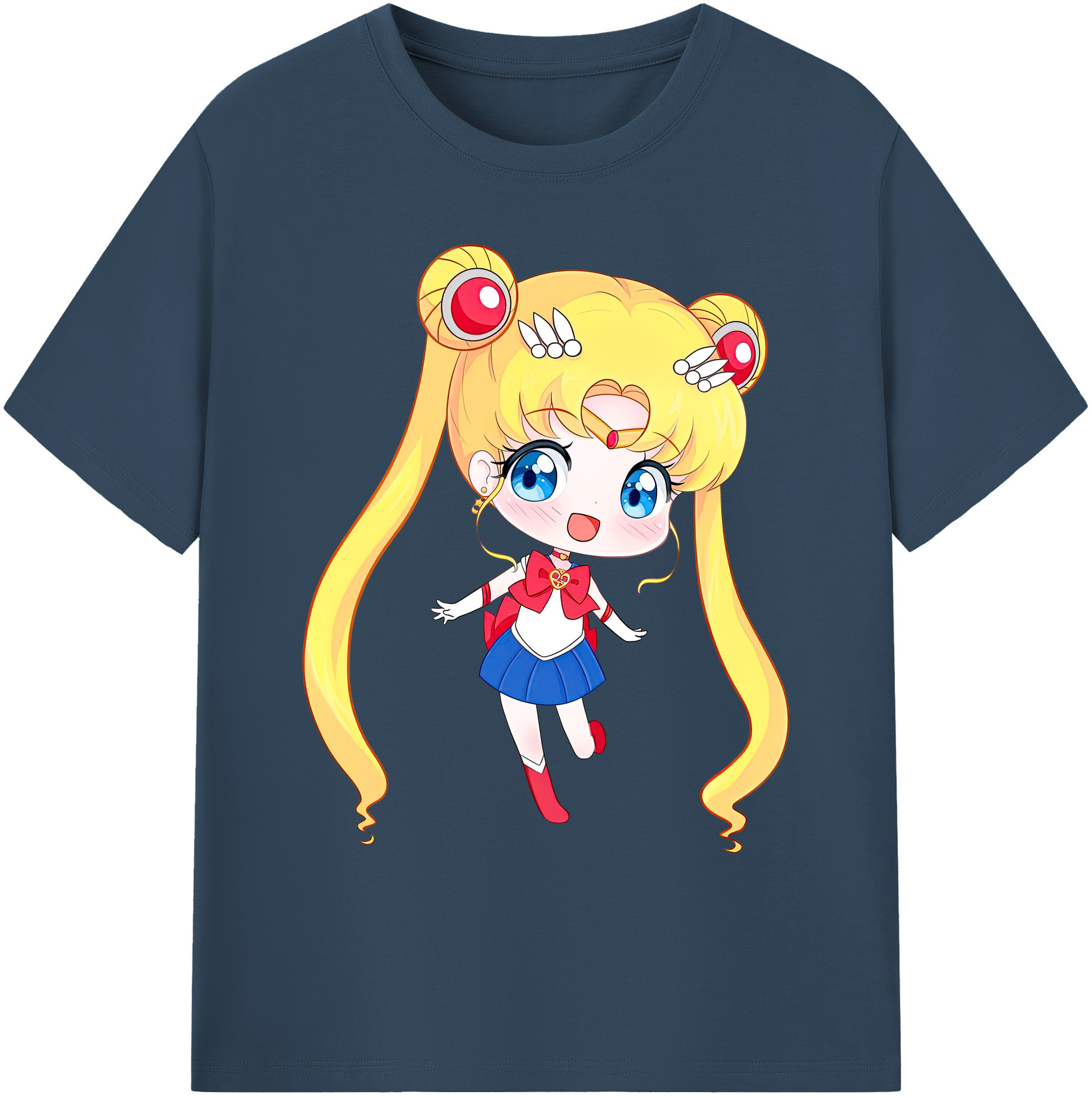 （画像用） 美少女戦士セーラームーン 月野 うさぎ つきの うさぎ Sailor Moon Tsukino Usagi 綿100％ メンズ半袖Tシャツ｜肌触りやわらか＆通気性