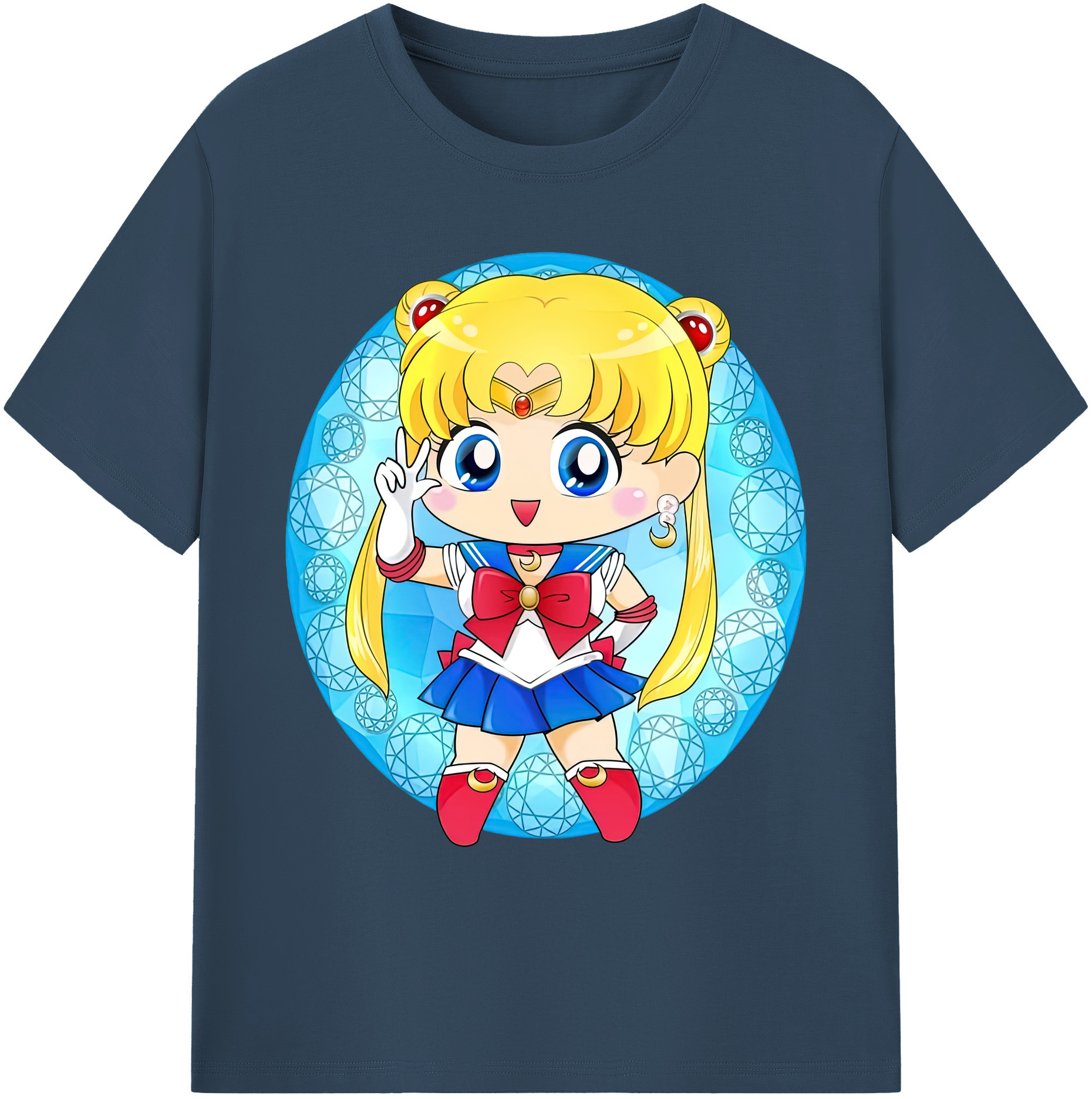 （画像用） 美少女戦士セーラームーン 月野 うさぎ つきの うさぎ Sailor Moon Tsukino Usagi 綿100％ メンズ半袖Tシャツ｜肌触りやわらか＆通気性