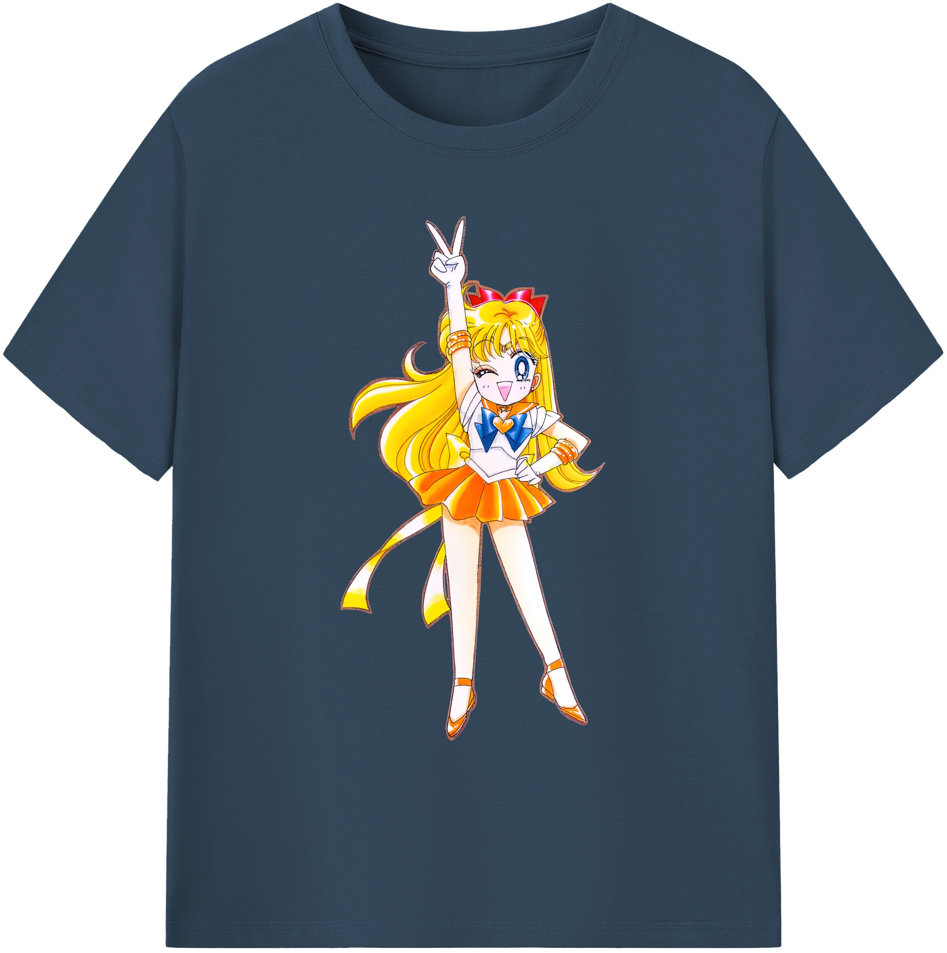 （画像用） 美少女戦士セーラームーン 愛野 美奈子 あいの みなこ Sailor Moon Aino Minako 綿100％ メンズ半袖Tシャツ｜肌触りやわらか＆通気性