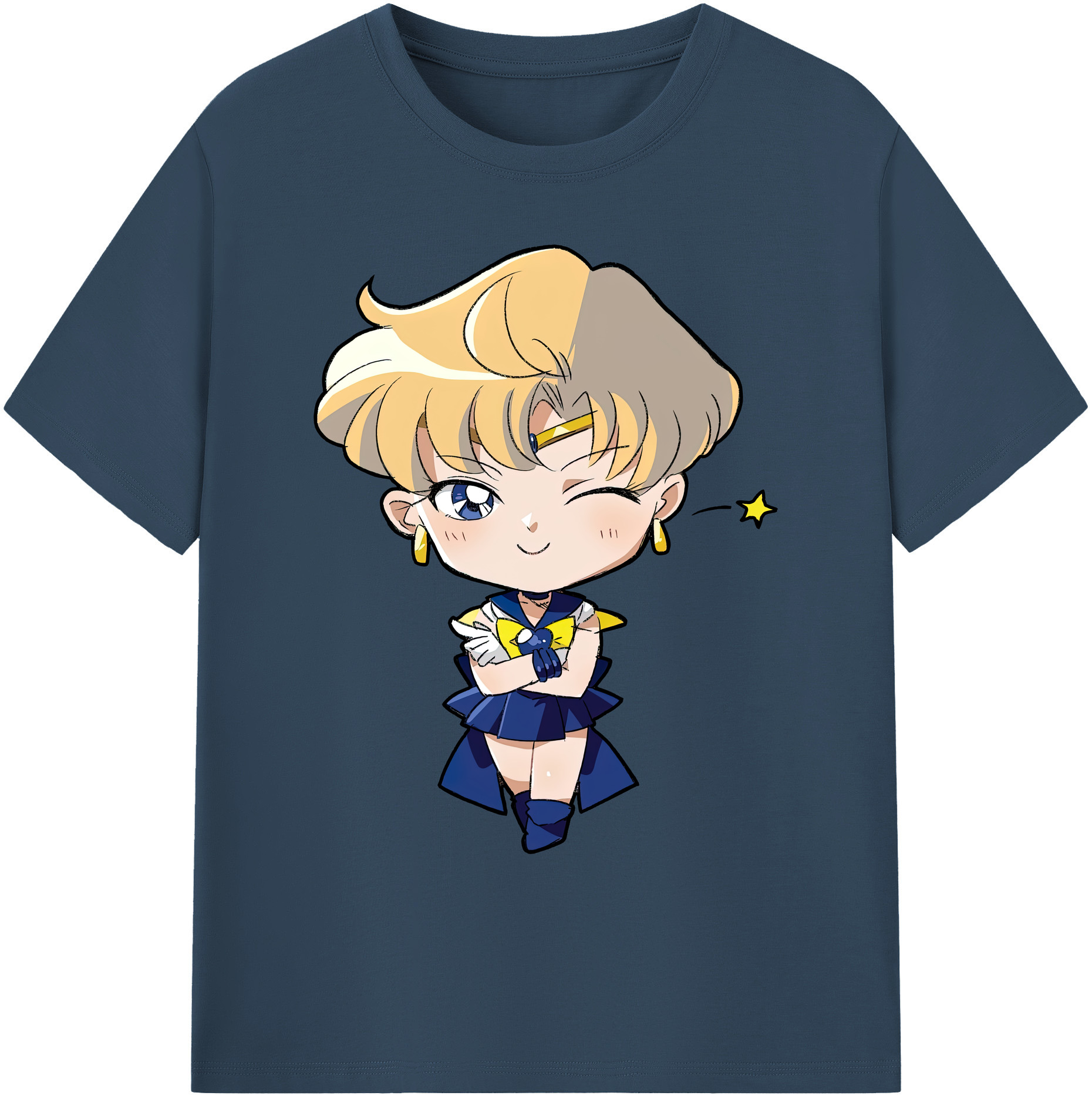（画像用） 美少女戦士セーラームーン 天王はるか Sailor Moon Tenoh Haruka 綿100％ メンズ半袖Tシャツ｜肌触りやわらか＆通気性