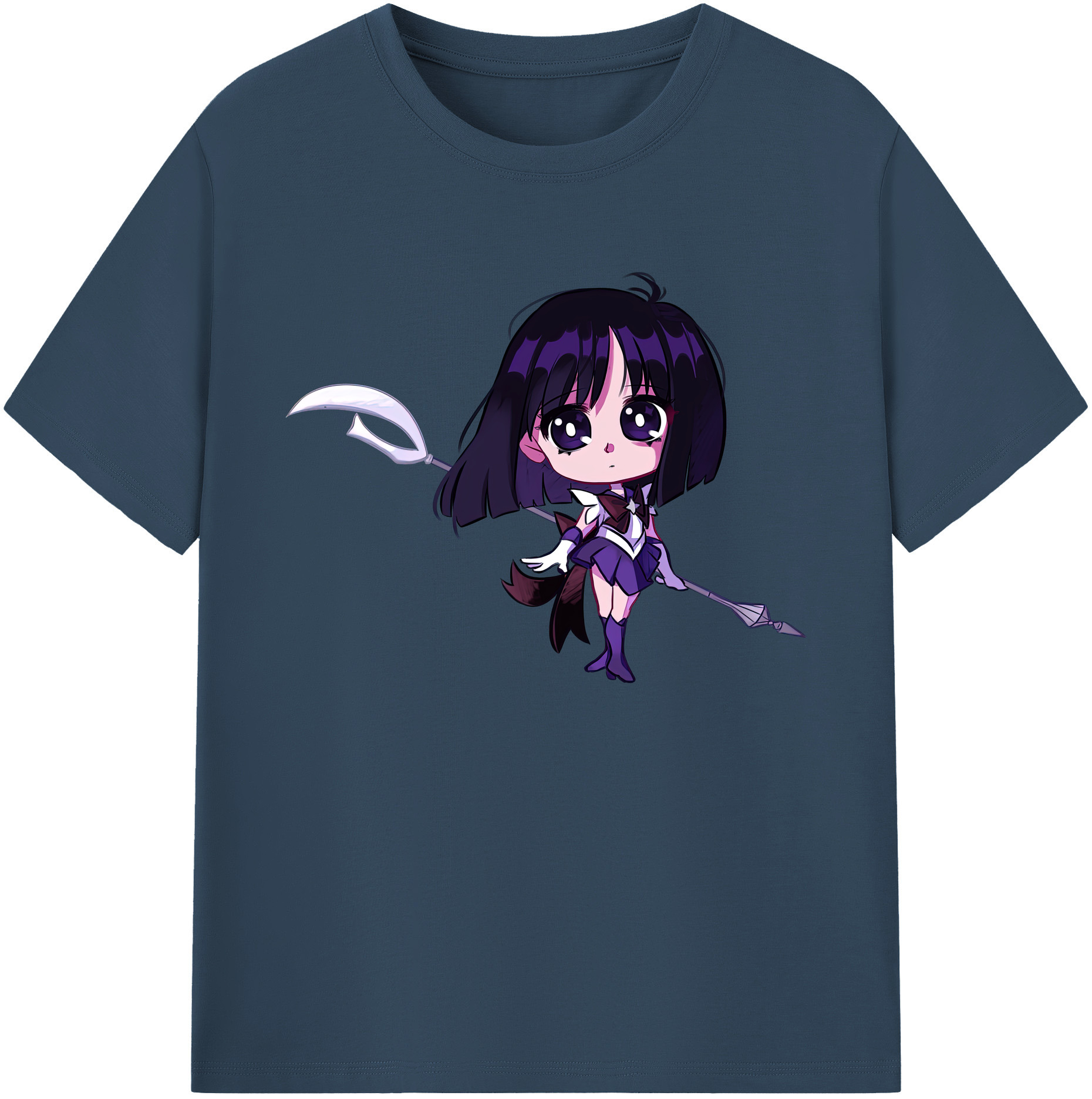 （画像用） 美少女戦士セーラームーン 土萠ほたる Sailor Moon Tomoe Hotaru （セーラーサターン；Sailor Saturn） 綿100％ メンズ半袖Tシャツ｜肌触りやわらか＆通気性