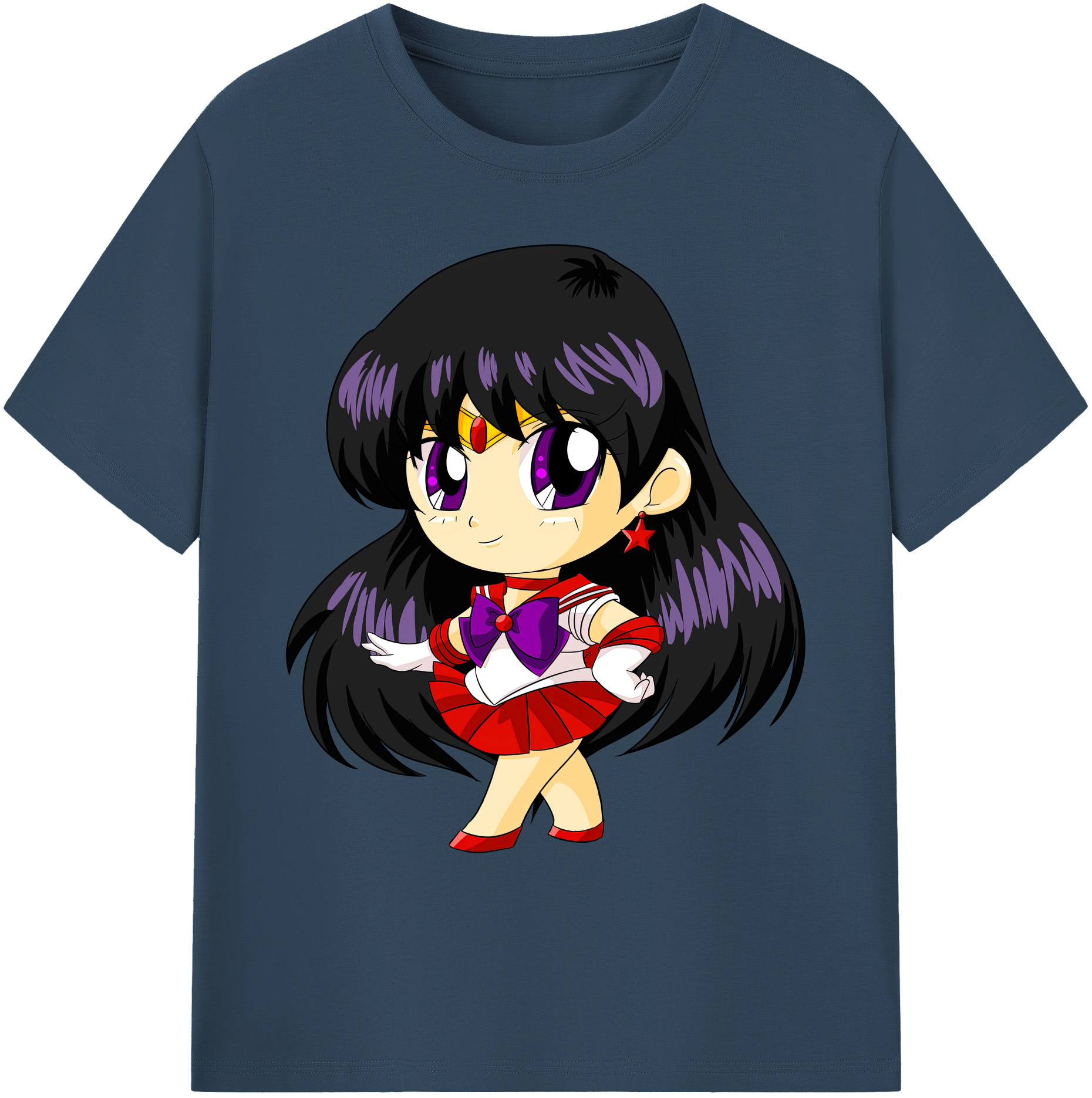 （画像用） 美少女戦士セーラームーン 火野レイ ひの レイ Sailor Moon Hino Rei （セーラーマーズ,Sailor Mars） 綿100％ メンズ半袖Tシャツ｜肌触りやわらか＆通気性