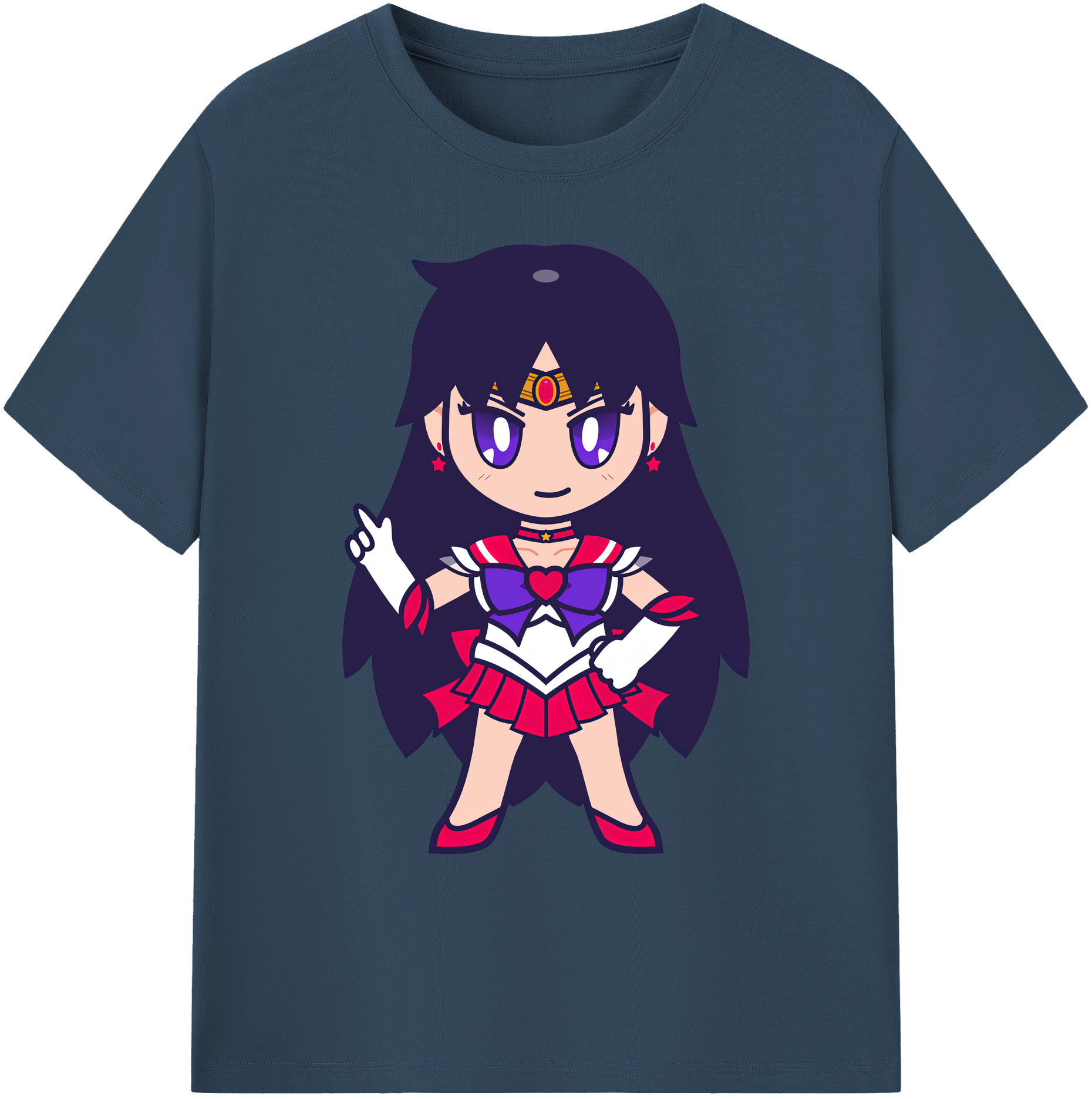 （画像用） 美少女戦士セーラームーン 火野レイ ひの レイ Sailor Moon Hino Rei （セーラーマーズ,Sailor Mars） 綿100％ メンズ半袖Tシャツ｜肌触りやわらか＆通気性