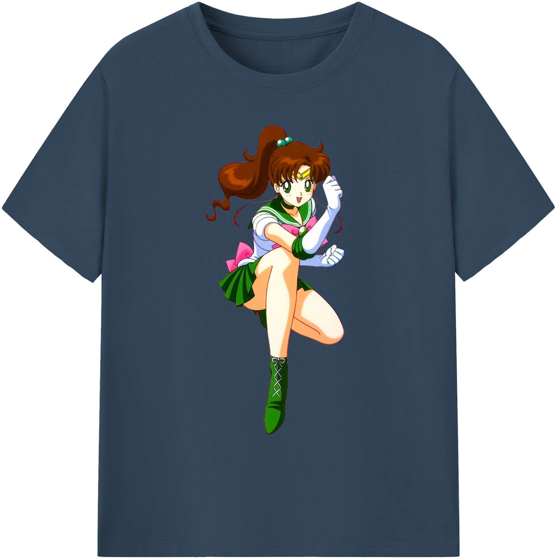 （画像用） 美少女戦士セーラームーン 木野 まこと きの まこと Sailor Moon Kino Makoto （セーラージュピター；Sailor Jupiter） 綿100％ メンズ半袖Tシャツ｜肌触りやわらか＆通気性