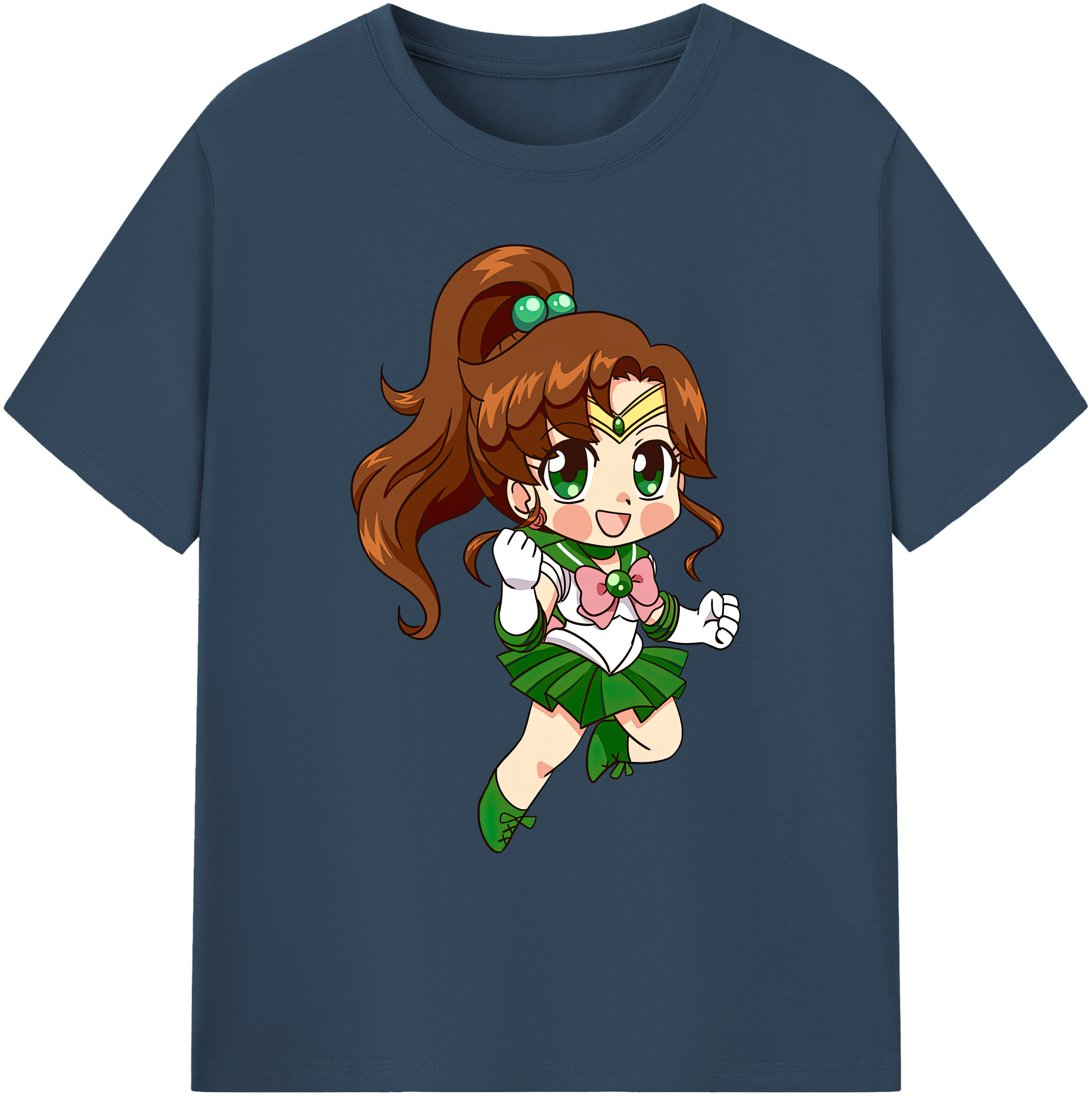 （画像用） 美少女戦士セーラームーン 木野 まこと きの まこと Sailor Moon Kino Makoto （セーラージュピター；Sailor Jupiter） 綿100％ メンズ半袖Tシャツ｜肌触りやわらか＆通気性