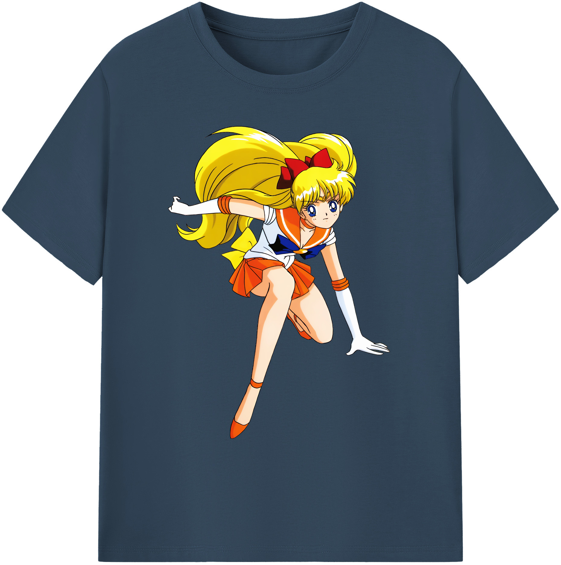 （画像用） 美少女戦士セーラームーン 愛野 美奈子 あいの みなこ Sailor Moon Aino Minako 綿100％ メンズ半袖Tシャツ｜肌触りやわらか＆通気性