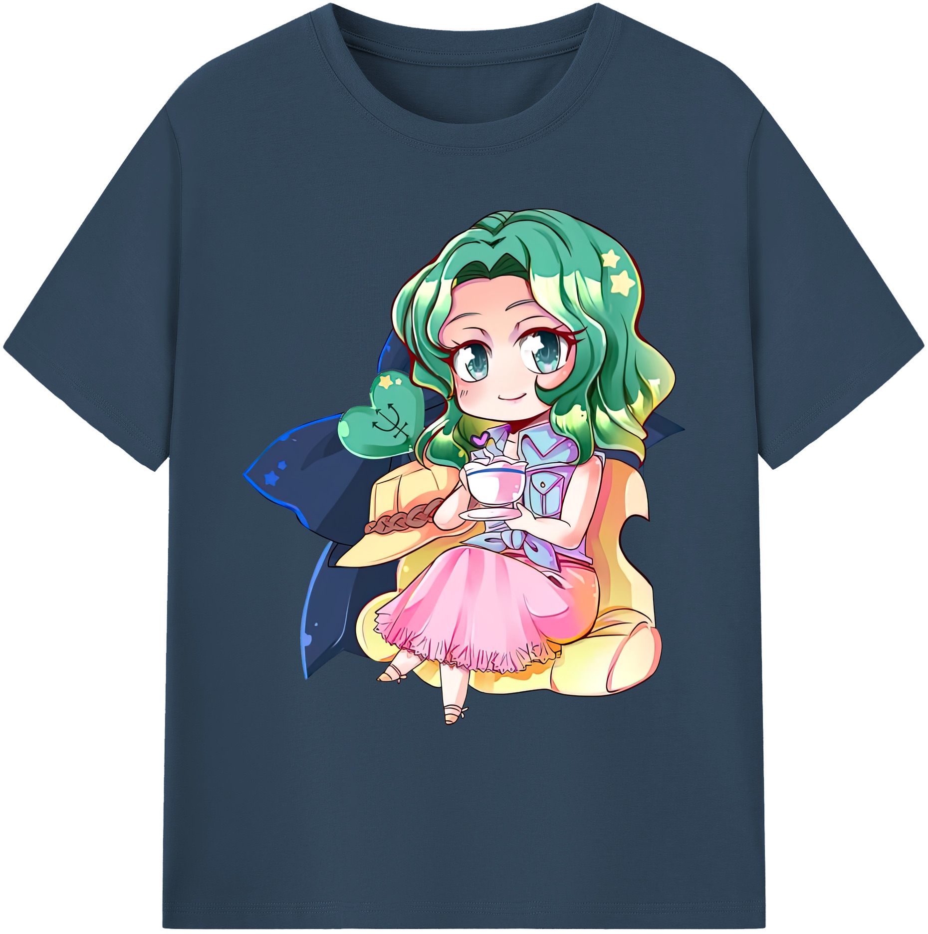 （画像用） 美少女戦士セーラームーン 海王 みちる（かいおう みちる） Sailor Moon Kaiou Michiru 綿100％ メンズ半袖Tシャツ｜肌触りやわらか＆通気性