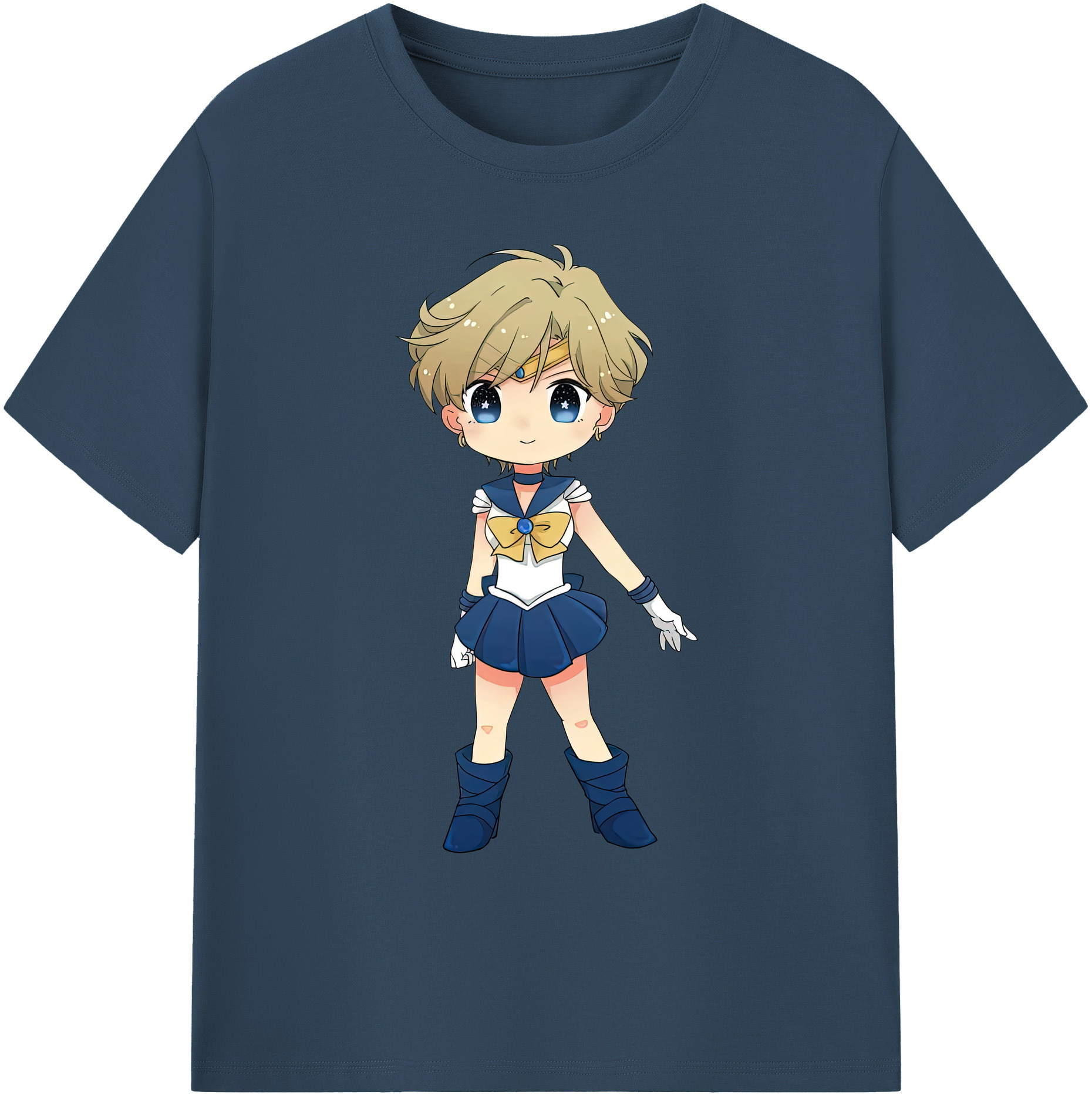（画像用） 美少女戦士セーラームーン 天王はるか Sailor Moon Tenoh Haruka 綿100％ メンズ半袖Tシャツ｜肌触りやわらか＆通気性
