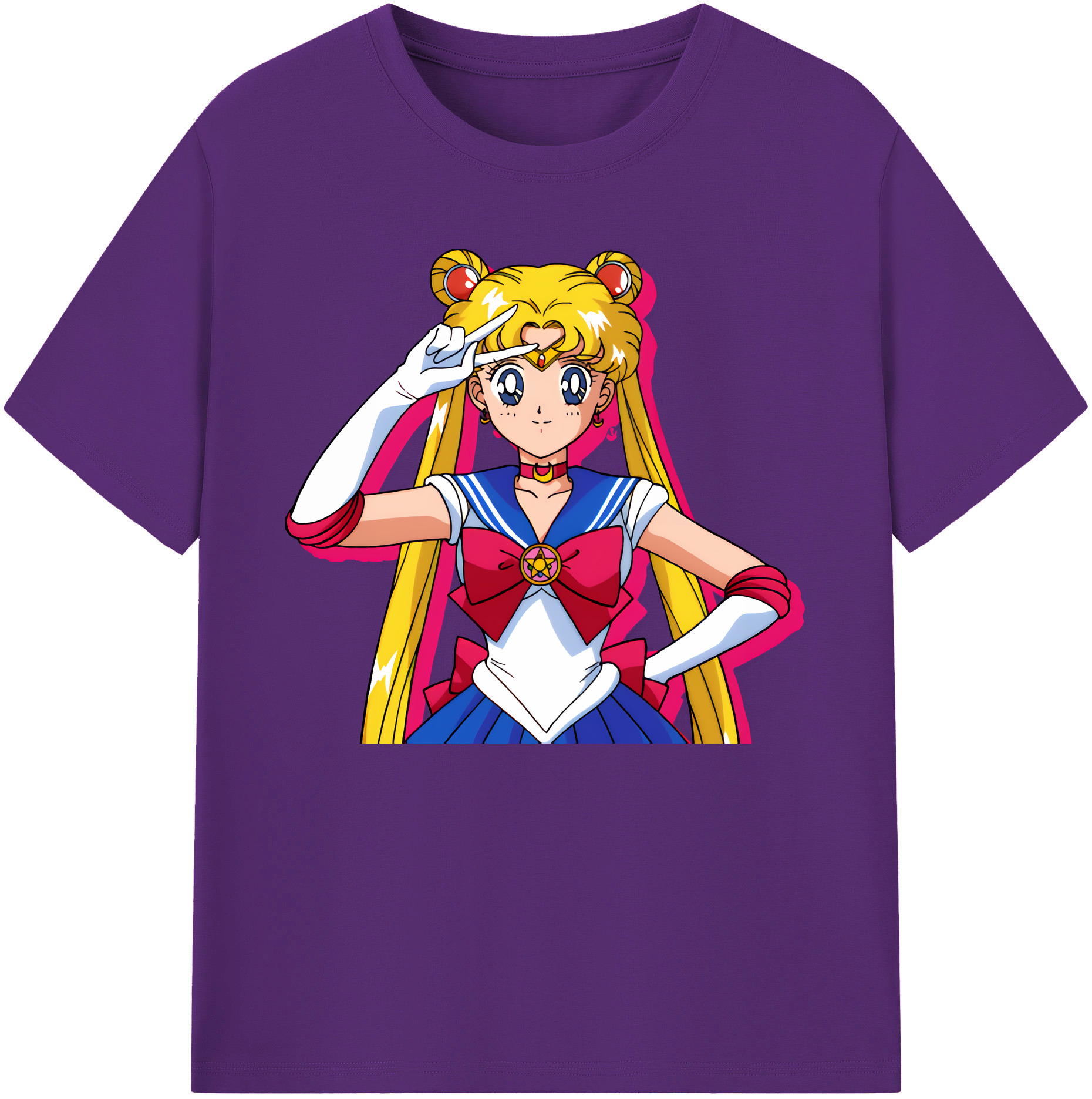 （画像用） 美少女戦士セーラームーン 月野 うさぎ つきの うさぎ Sailor Moon Tsukino Usagi 綿100％ メンズ半袖Tシャツ｜肌触りやわらか＆通気性