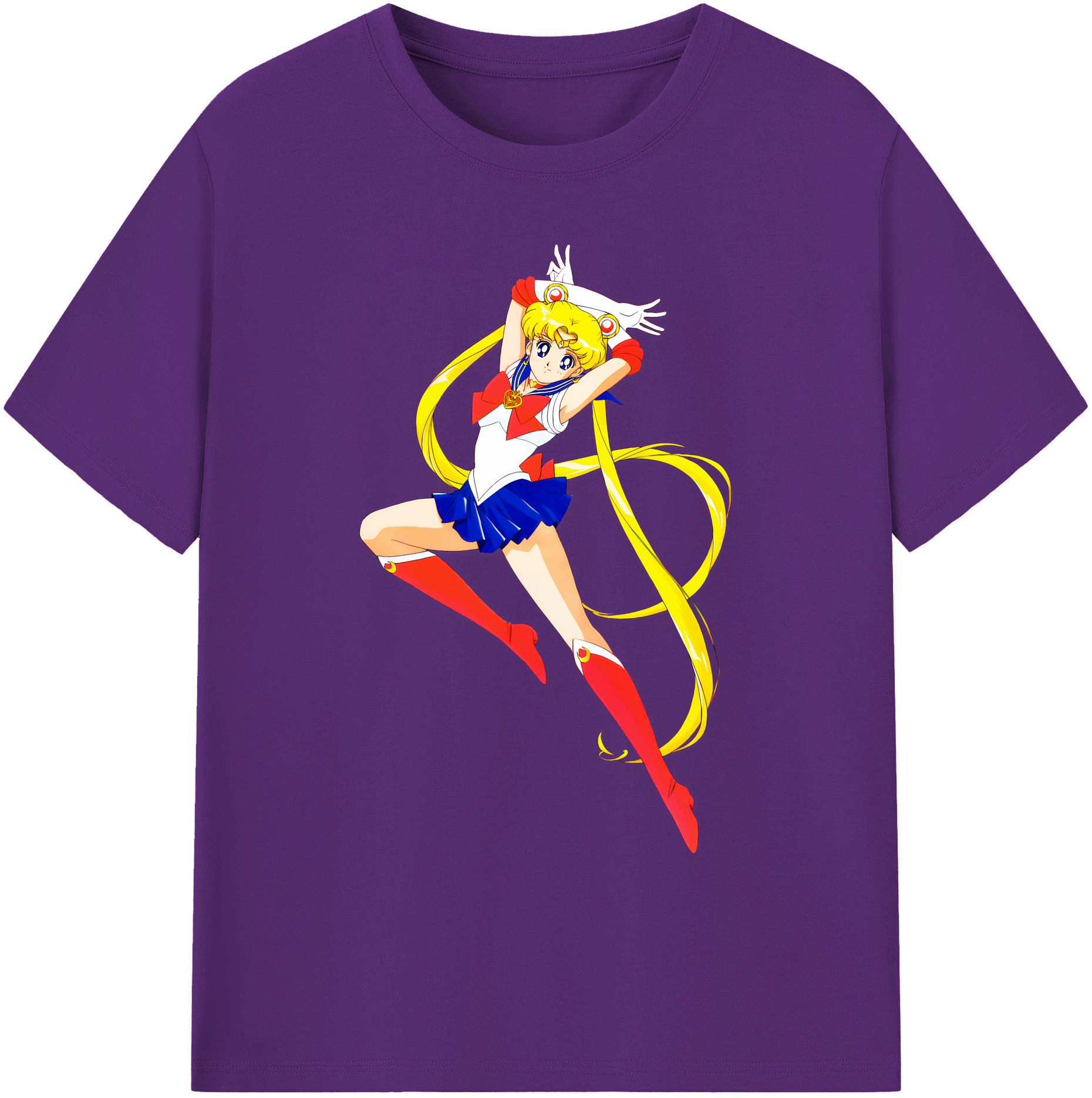 （画像用） 美少女戦士セーラームーン 月野 うさぎ つきの うさぎ Sailor Moon Tsukino Usagi 綿100％ メンズ半袖Tシャツ｜肌触りやわらか＆通気性