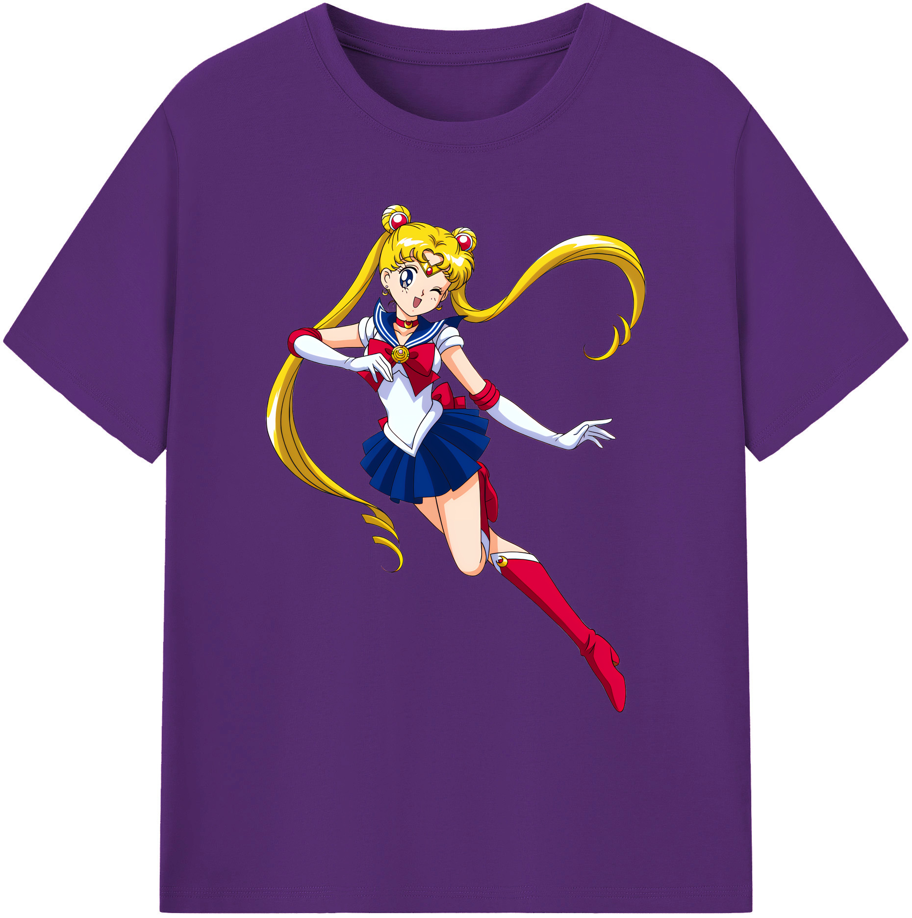 （画像用） 美少女戦士セーラームーン 月野 うさぎ つきの うさぎ Sailor Moon Tsukino Usagi 綿100％ メンズ半袖Tシャツ｜肌触りやわらか＆通気性