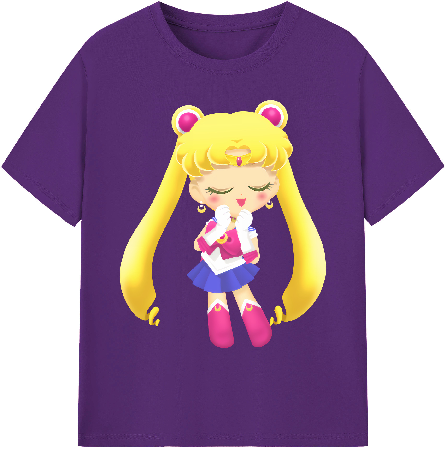 （画像用） 美少女戦士セーラームーン 月野 うさぎ つきの うさぎ Sailor Moon Tsukino Usagi 綿100％ メンズ半袖Tシャツ｜肌触りやわらか＆通気性