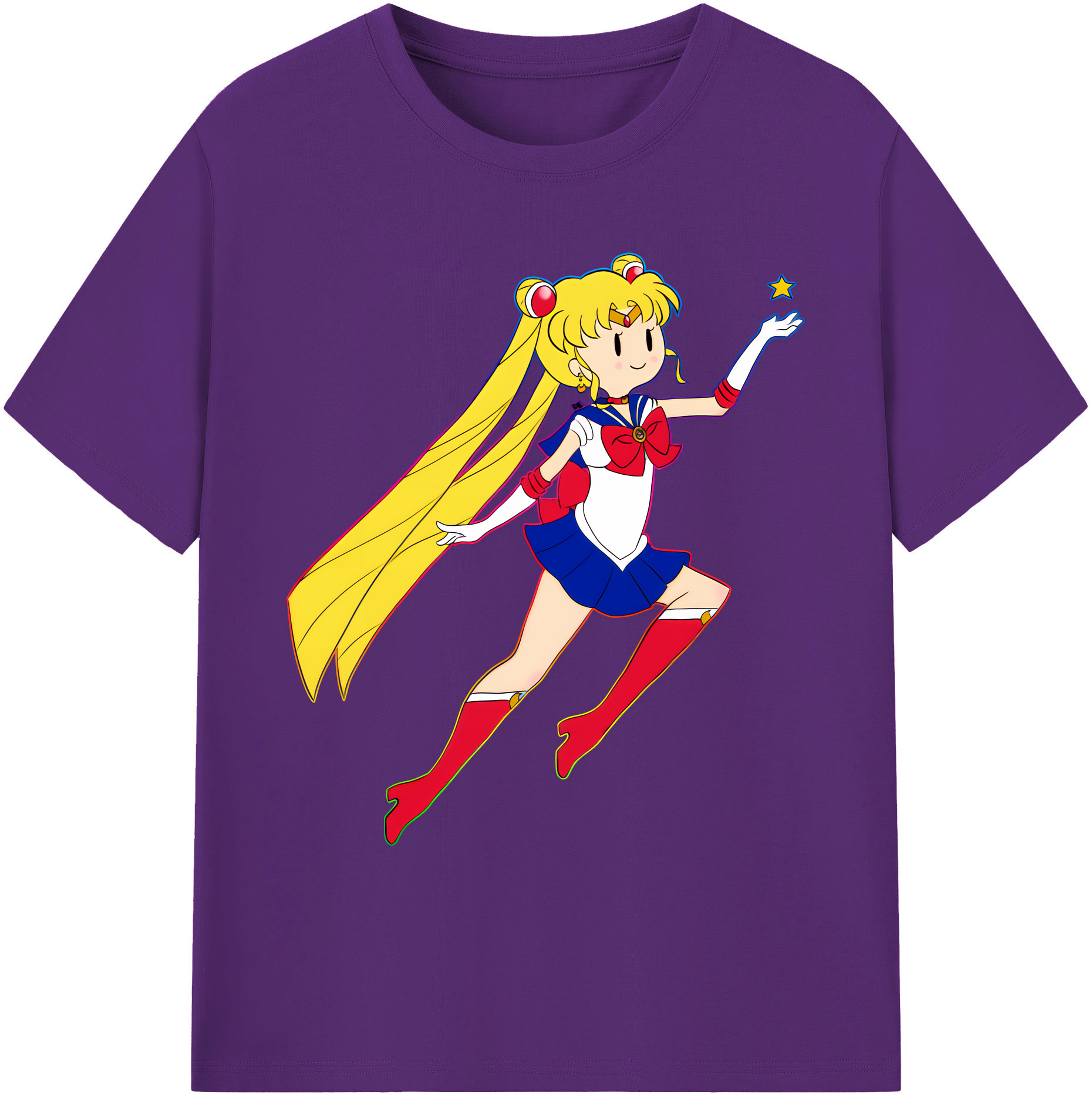 （画像用） 美少女戦士セーラームーン 月野 うさぎ つきの うさぎ Sailor Moon Tsukino Usagi 綿100％ メンズ半袖Tシャツ｜肌触りやわらか＆通気性