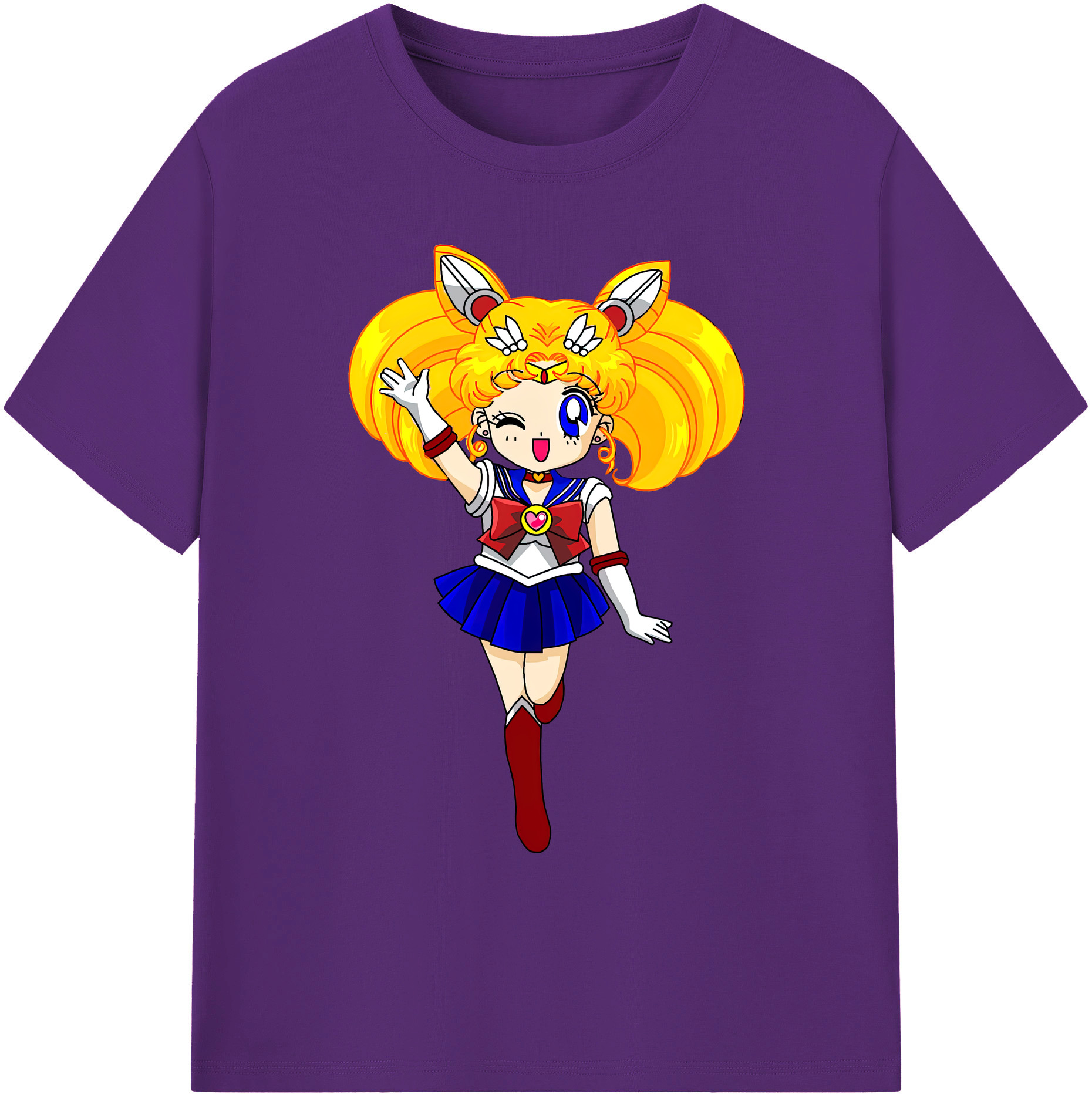 （画像用） 美少女戦士セーラームーン 月野 うさぎ つきの うさぎ Sailor Moon Tsukino Usagi 綿100％ メンズ半袖Tシャツ｜肌触りやわらか＆通気性