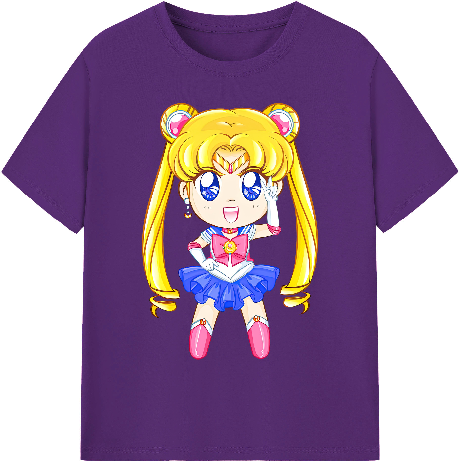 （画像用） 美少女戦士セーラームーン 月野 うさぎ つきの うさぎ Sailor Moon Tsukino Usagi 綿100％ メンズ半袖Tシャツ｜肌触りやわらか＆通気性
