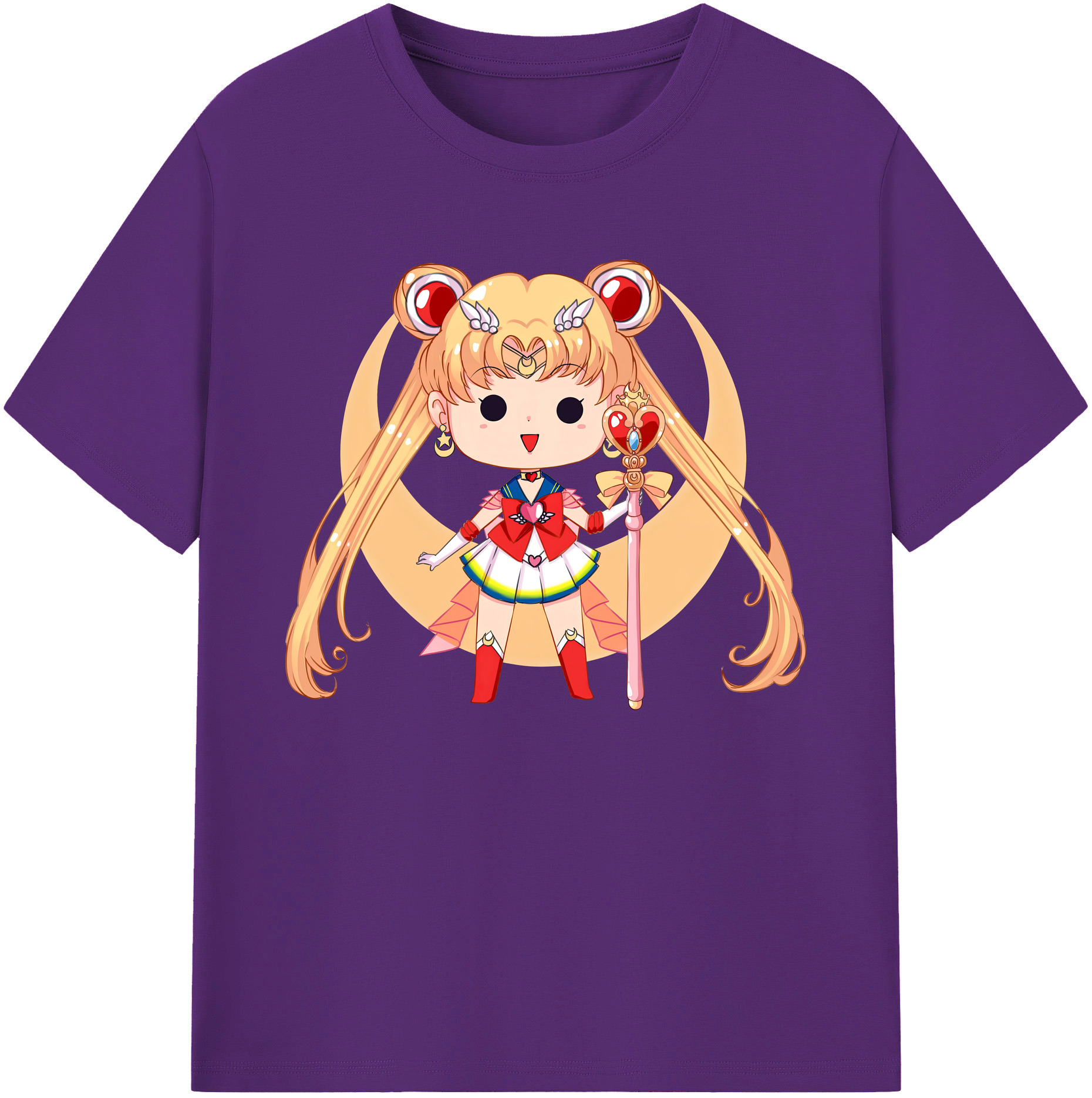 （画像用） 美少女戦士セーラームーン 月野 うさぎ つきの うさぎ Sailor Moon Tsukino Usagi 綿100％ メンズ半袖Tシャツ｜肌触りやわらか＆通気性