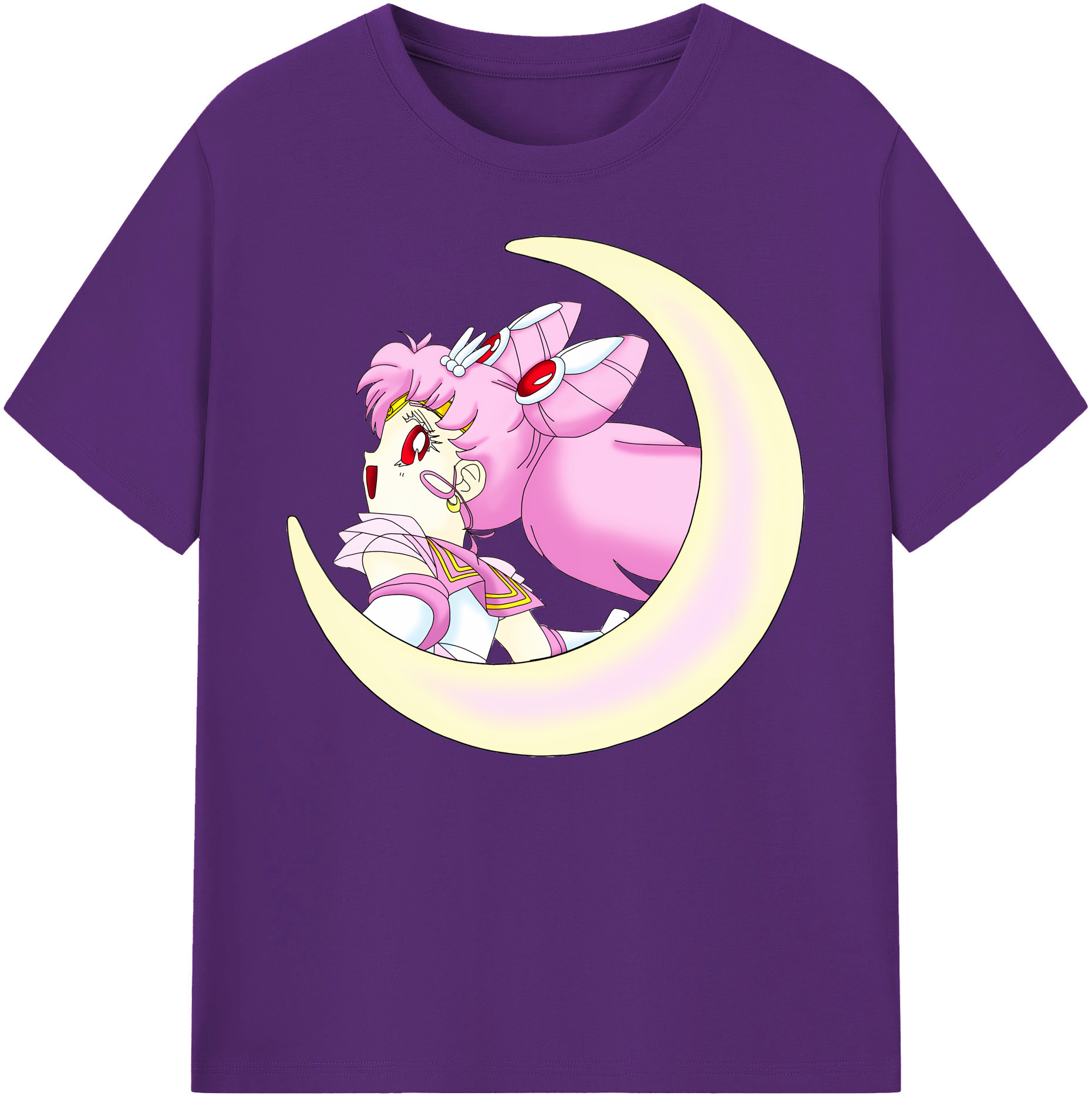 （画像用） 美少女戦士セーラームーン ちびうさ Sailor Moon Chibiusa Tsukino Usagi Small Lady Serenity 綿100％ メンズ半袖Tシャツ｜肌触りやわらか＆通気性