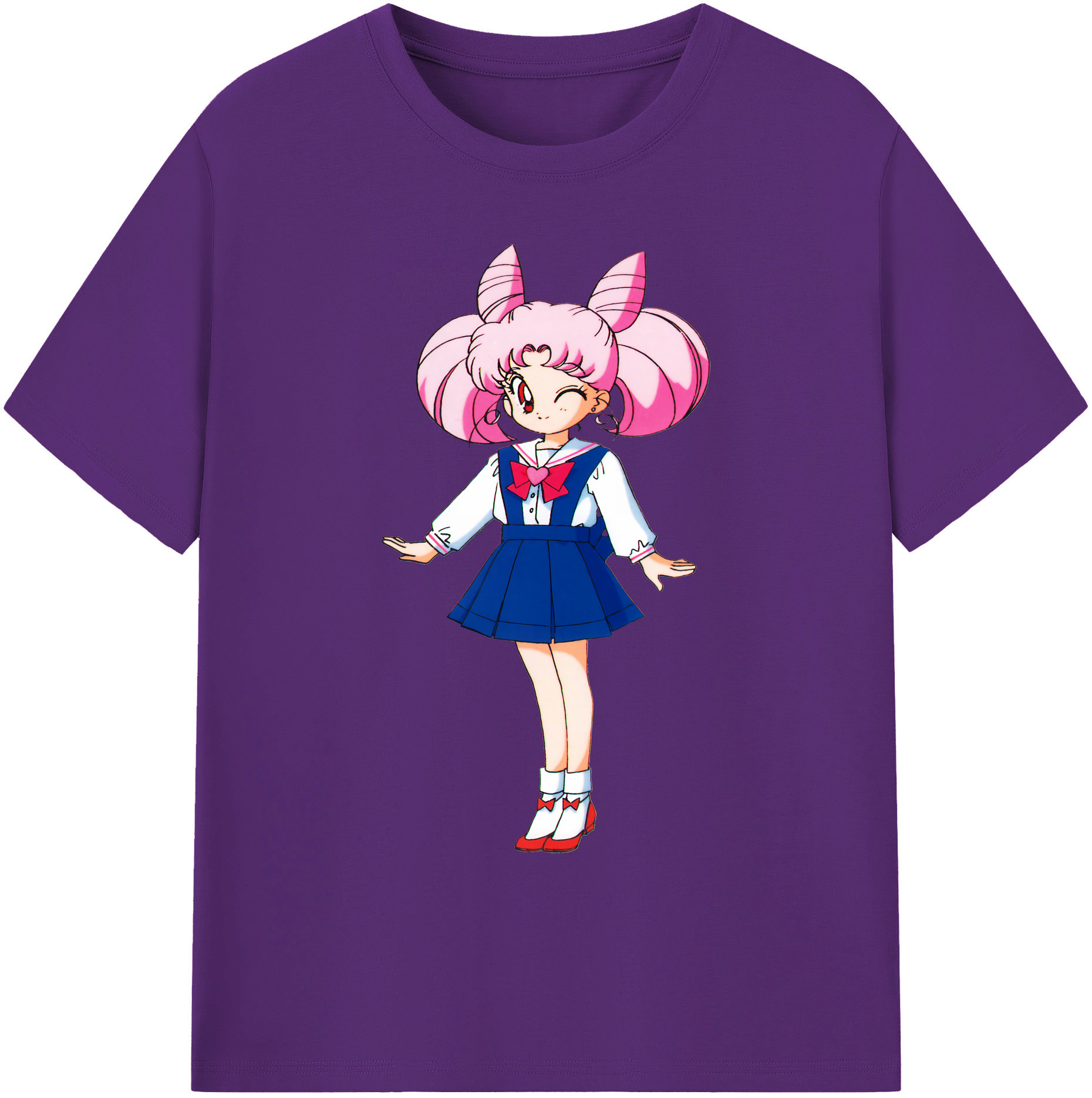 （画像用） 美少女戦士セーラームーン ちびうさ Sailor Moon Chibiusa Tsukino Usagi Small Lady Serenity 綿100％ メンズ半袖Tシャツ｜肌触りやわらか＆通気性