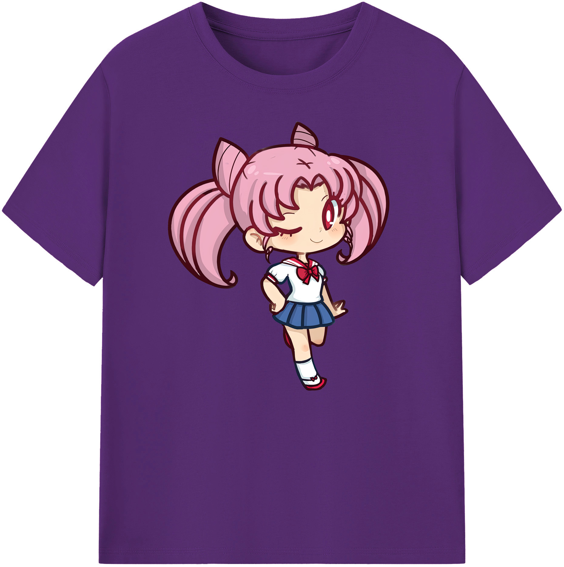 （画像用） 美少女戦士セーラームーン ちびうさ Sailor Moon Chibiusa Tsukino Usagi Small Lady Serenity 綿100％ メンズ半袖Tシャツ｜肌触りやわらか＆通気性