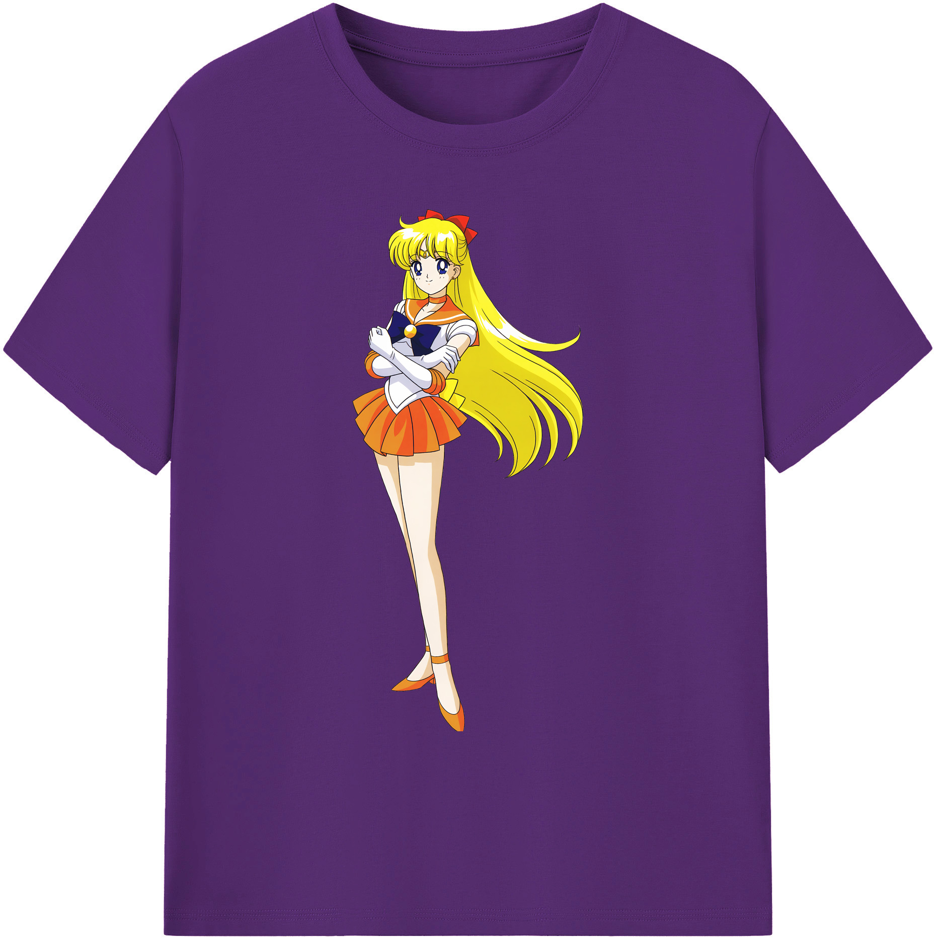 （画像用） 美少女戦士セーラームーン 愛野 美奈子 あいの みなこ Sailor Moon Aino Minako 綿100％ メンズ半袖Tシャツ｜肌触りやわらか＆通気性