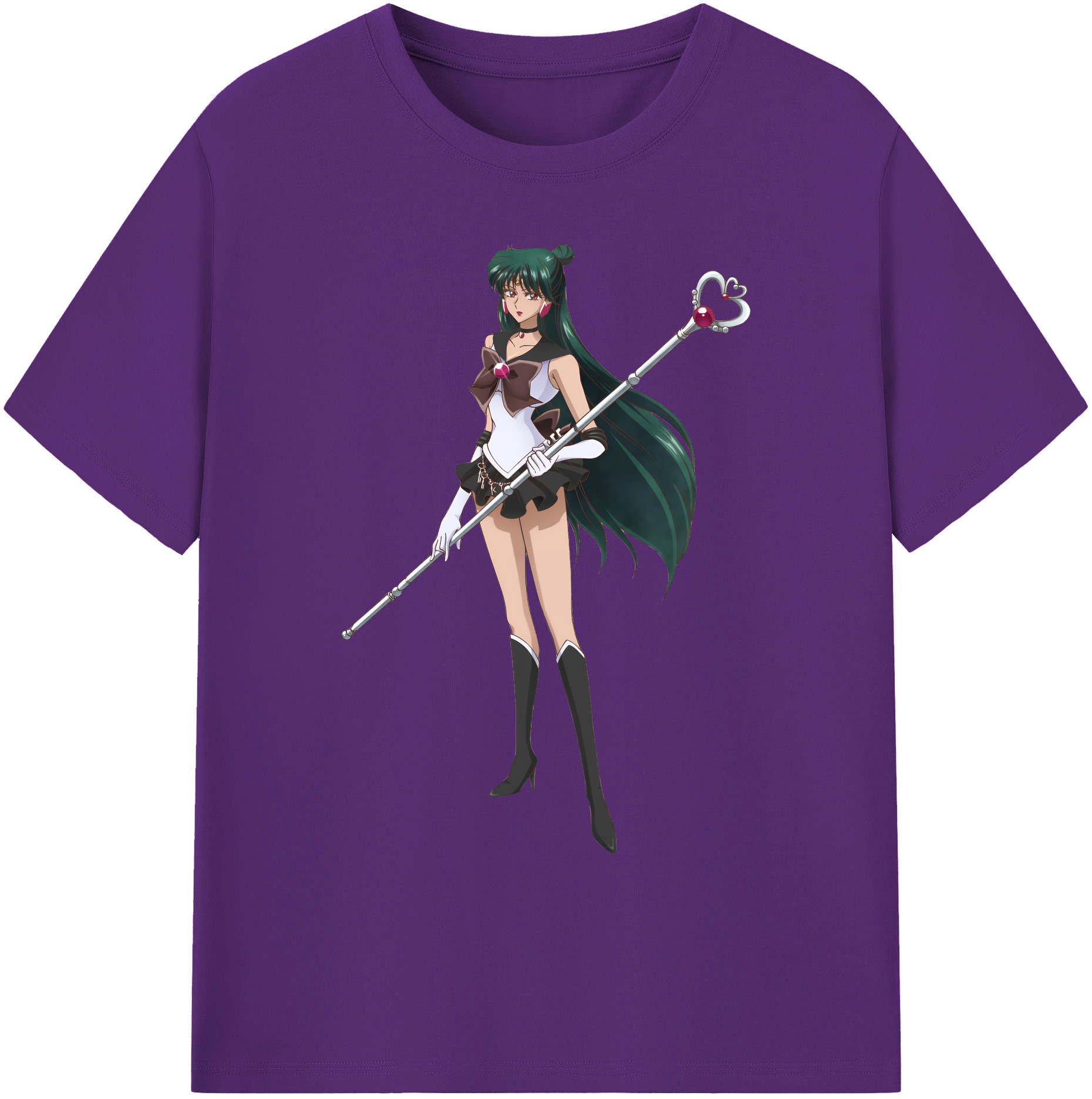 （画像用） 美少女戦士セーラームーン 冥王せつな Sailor Moon Meiou Setsuna 綿100％ メンズ半袖Tシャツ｜肌触りやわらか＆通気性
