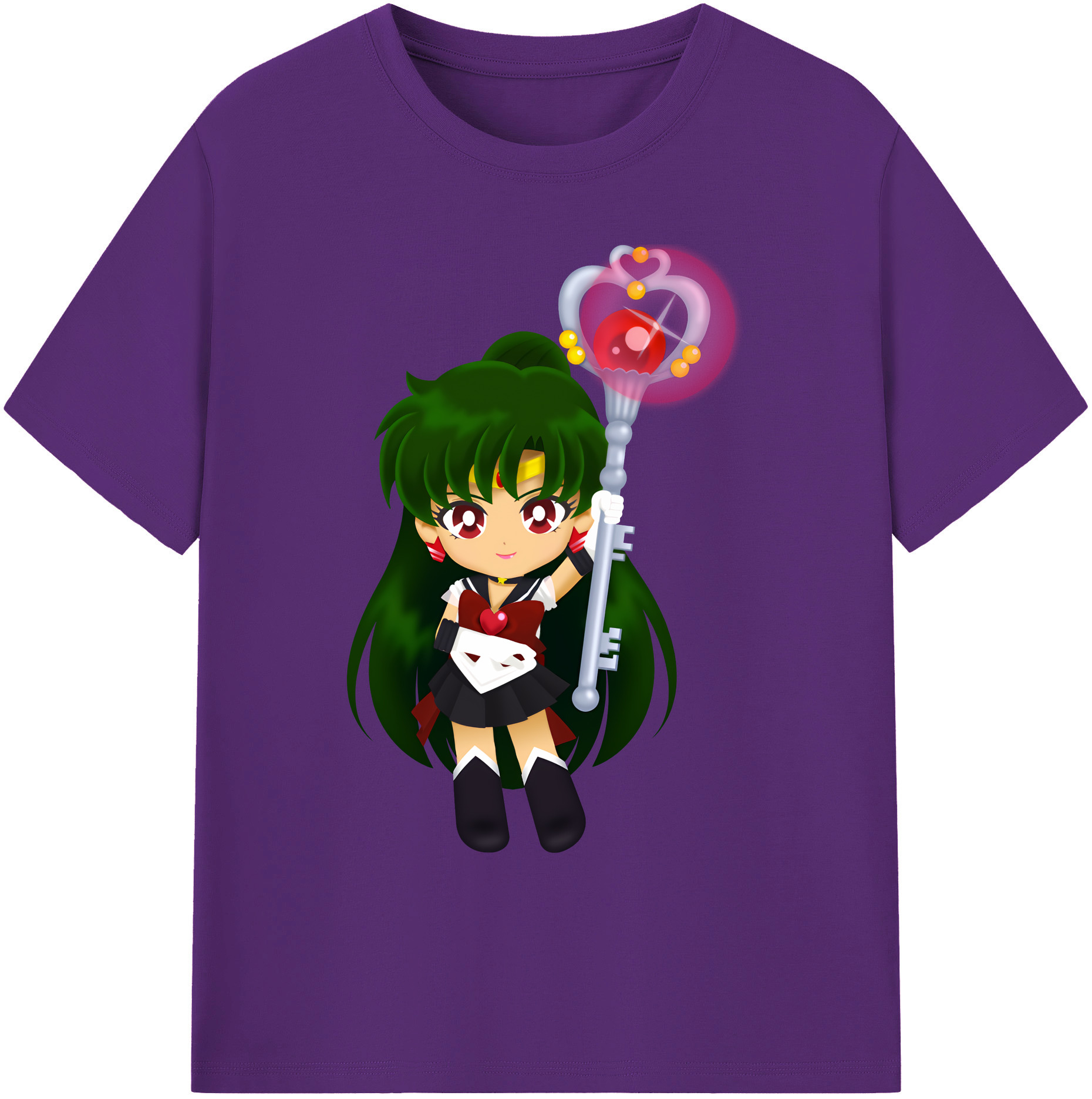 （画像用） 美少女戦士セーラームーン 冥王せつな Sailor Moon Meiou Setsuna 綿100％ メンズ半袖Tシャツ｜肌触りやわらか＆通気性