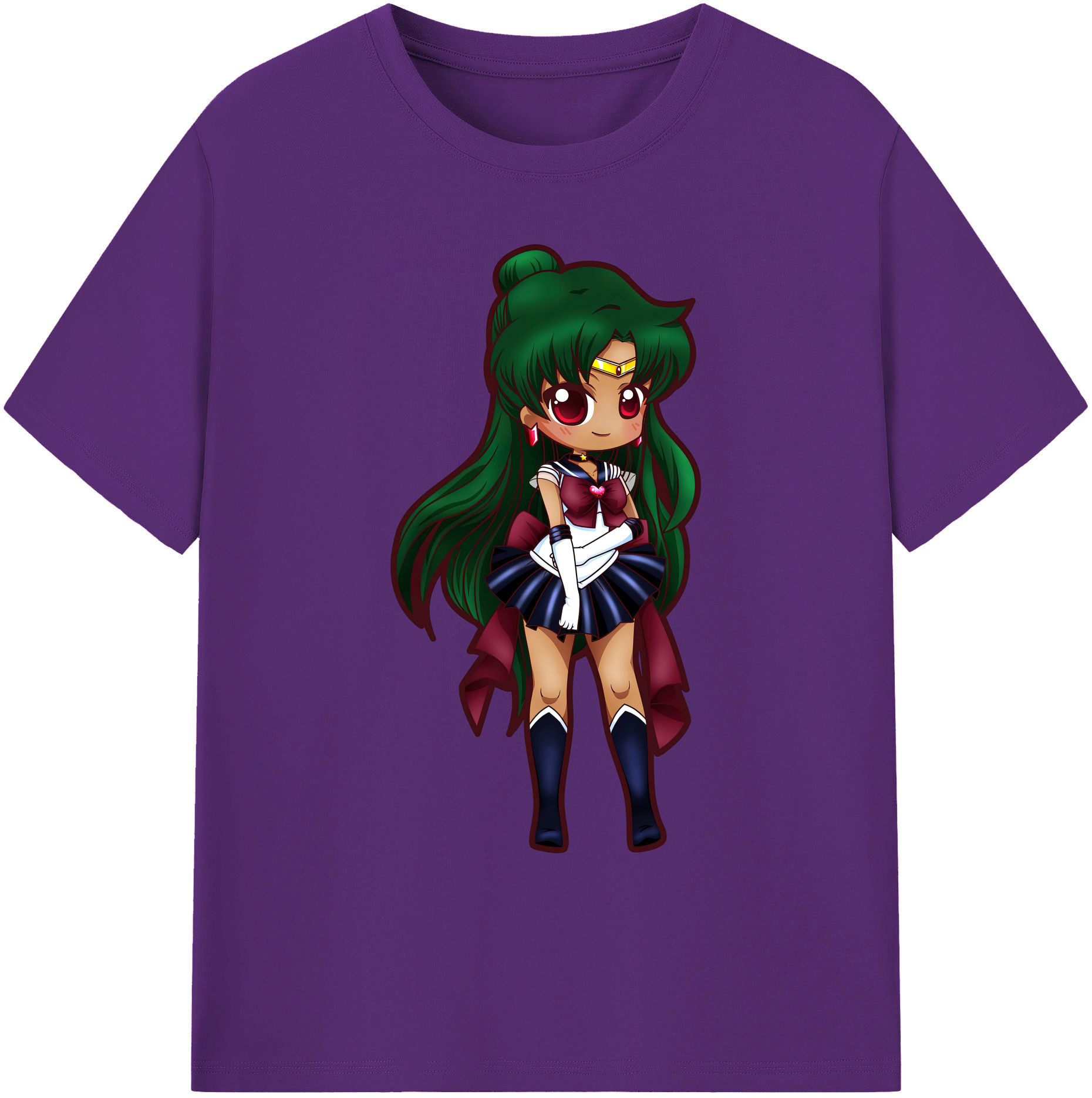 （画像用） 美少女戦士セーラームーン 冥王せつな Sailor Moon Meiou Setsuna 綿100％ メンズ半袖Tシャツ｜肌触りやわらか＆通気性