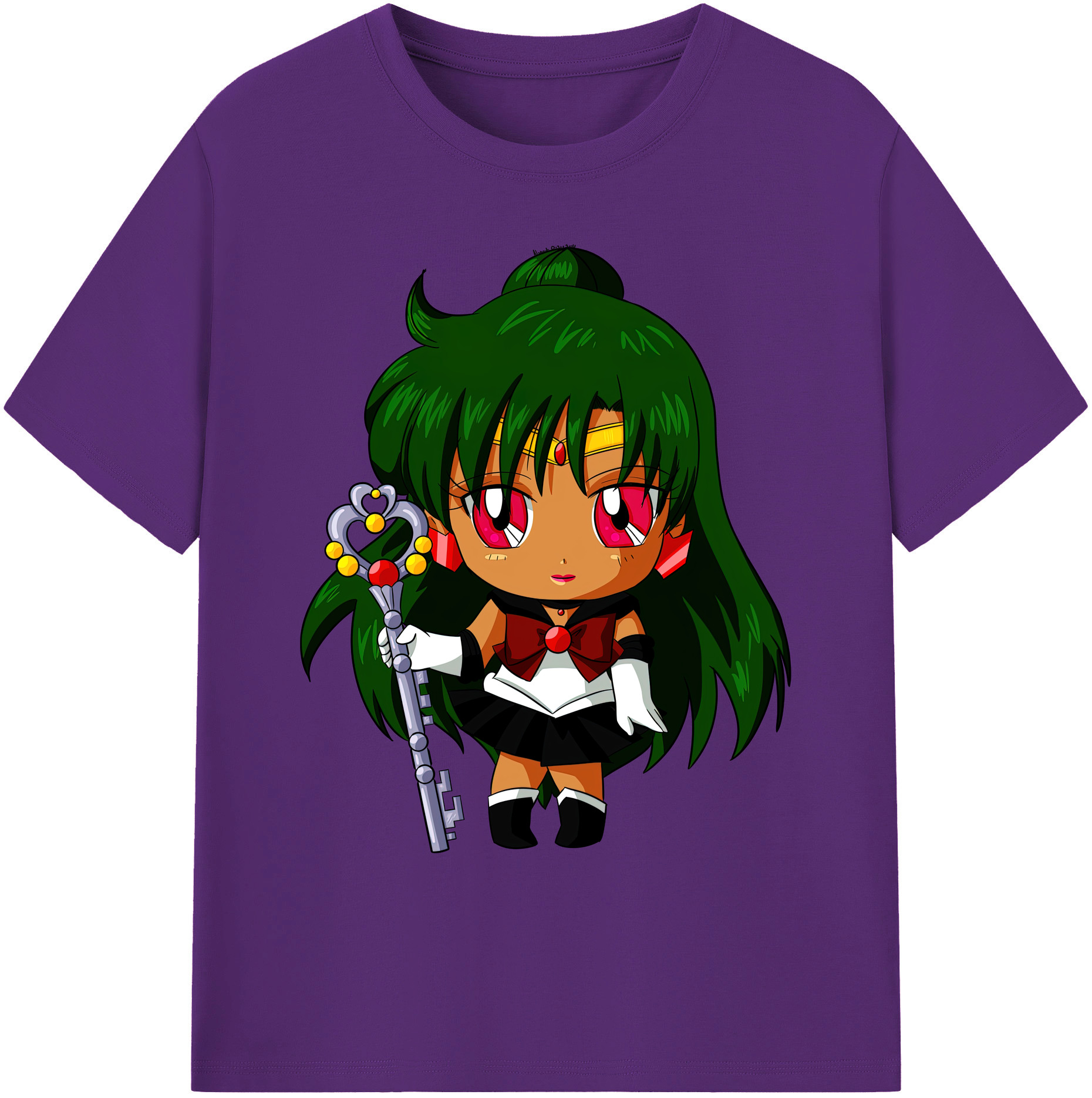 （画像用） 美少女戦士セーラームーン 冥王せつな Sailor Moon Meiou Setsuna 綿100％ メンズ半袖Tシャツ｜肌触りやわらか＆通気性