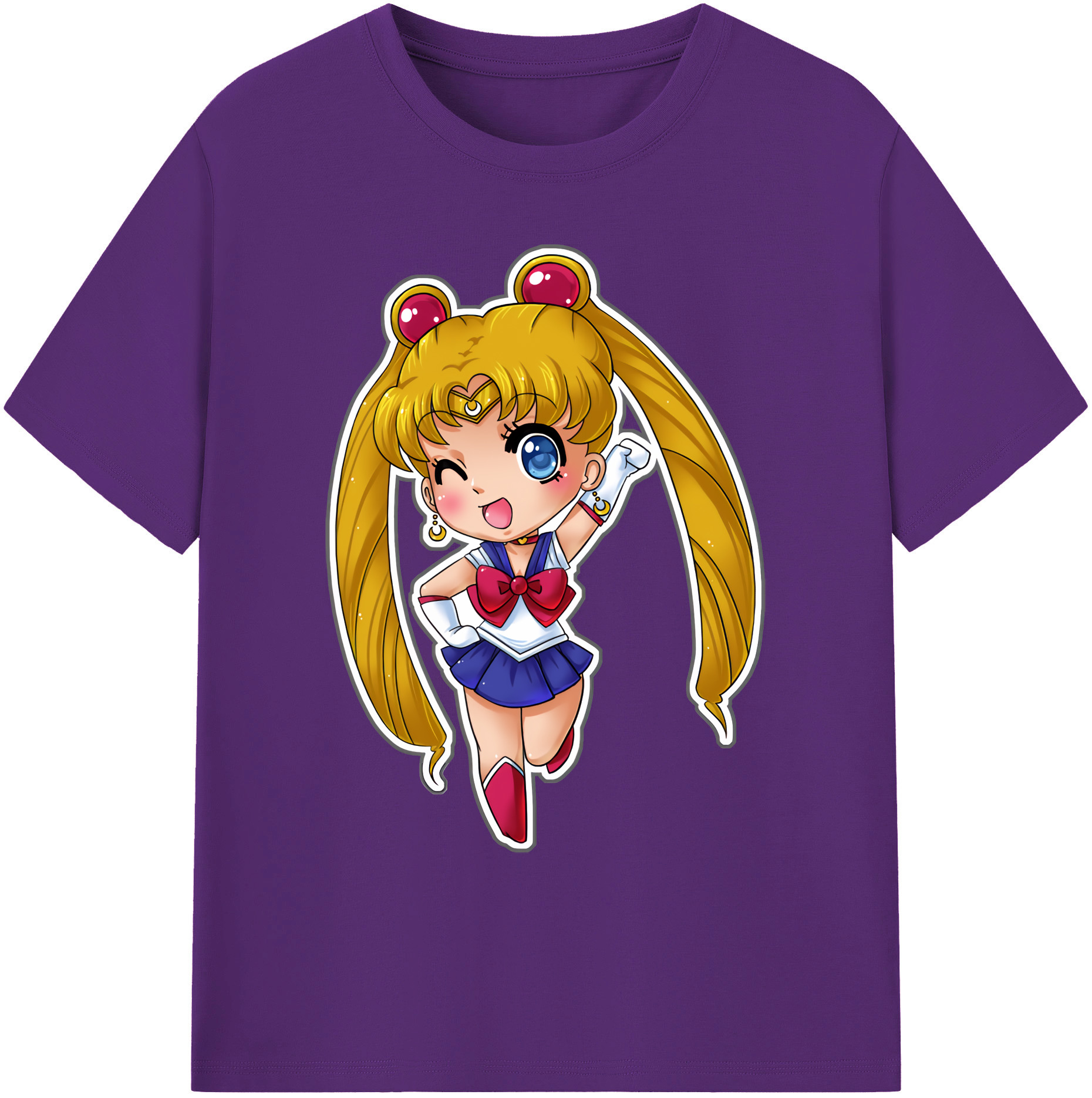 （画像用） 美少女戦士セーラームーン 月野 うさぎ つきの うさぎ Sailor Moon Tsukino Usagi 綿100％ メンズ半袖Tシャツ｜肌触りやわらか＆通気性
