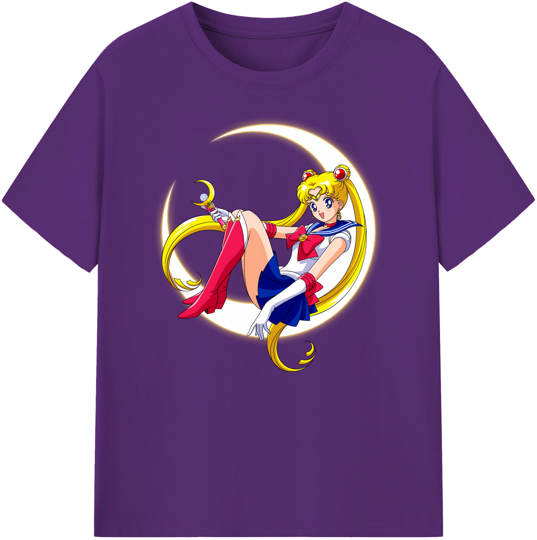 （画像用） 美少女戦士セーラームーン 月野 うさぎ つきの うさぎ Sailor Moon Tsukino Usagi 綿100％ メンズ半袖Tシャツ｜肌触りやわらか＆通気性