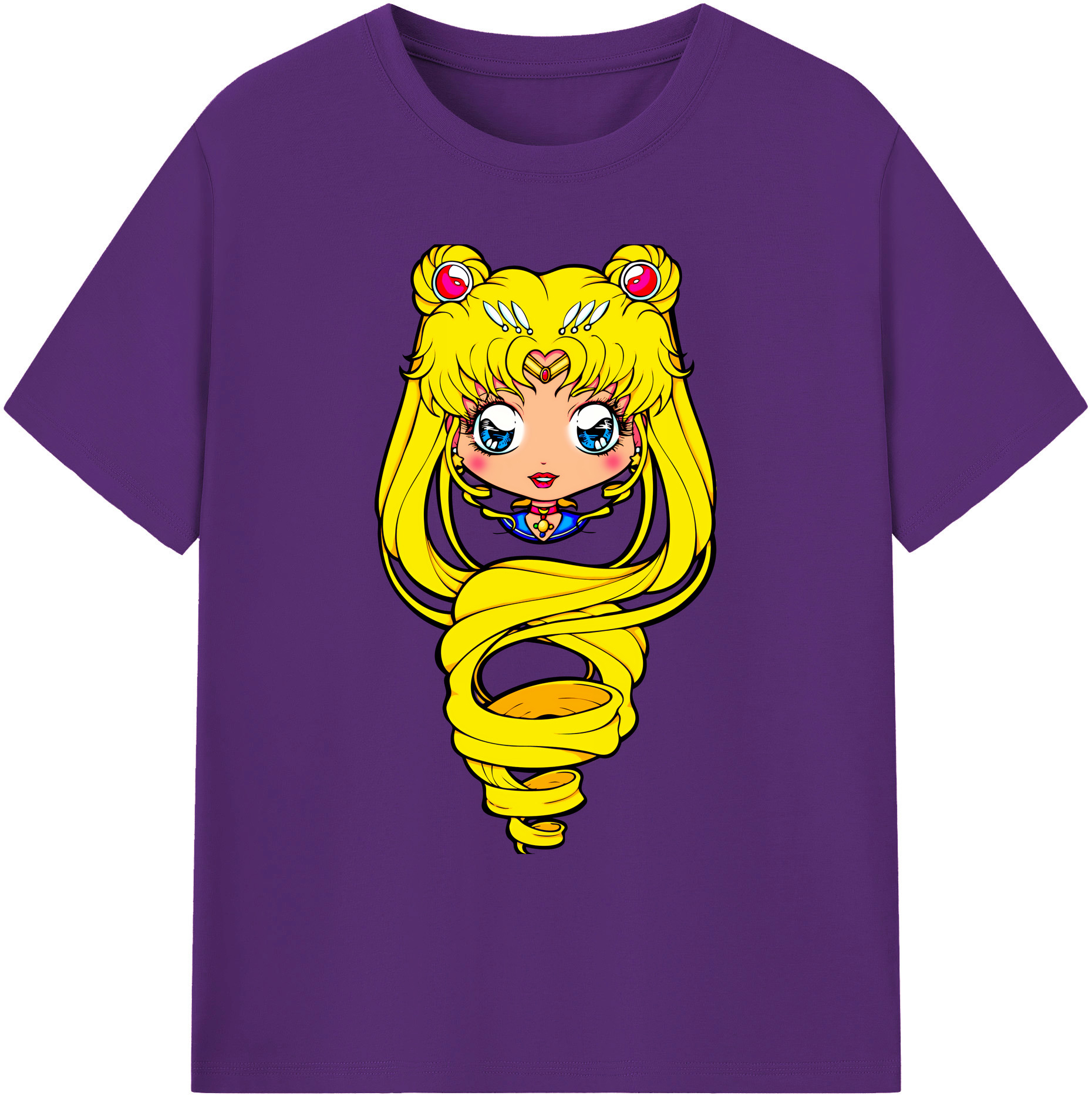 （画像用） 美少女戦士セーラームーン 月野 うさぎ つきの うさぎ Sailor Moon Tsukino Usagi 綿100％ メンズ半袖Tシャツ｜肌触りやわらか＆通気性
