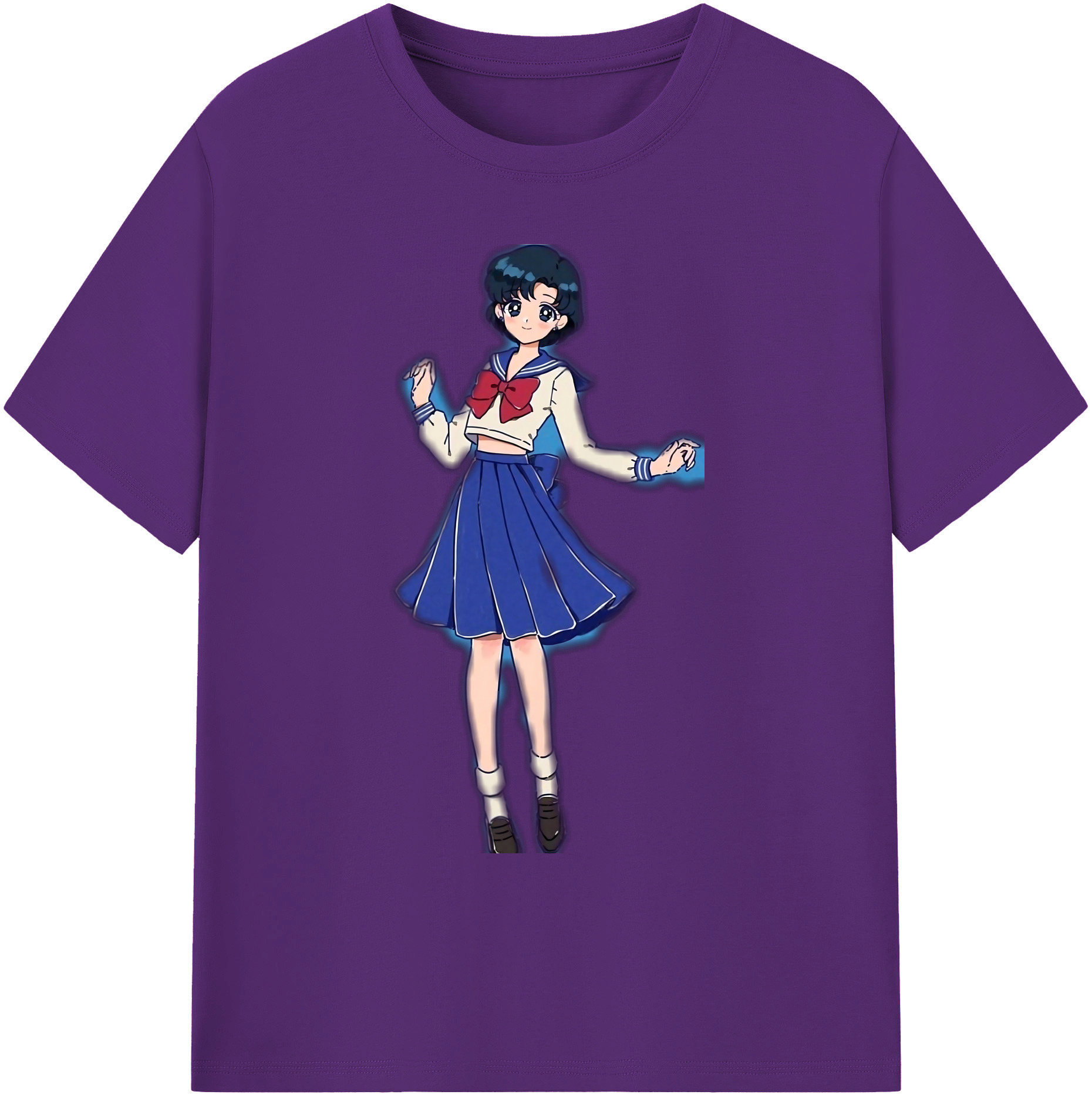 （画像用） 美少女戦士セーラームーン 水野 亜美 みずの あみ Sailor Moon Mizuno Ami 綿100％ メンズ半袖Tシャツ｜肌触りやわらか＆通気性