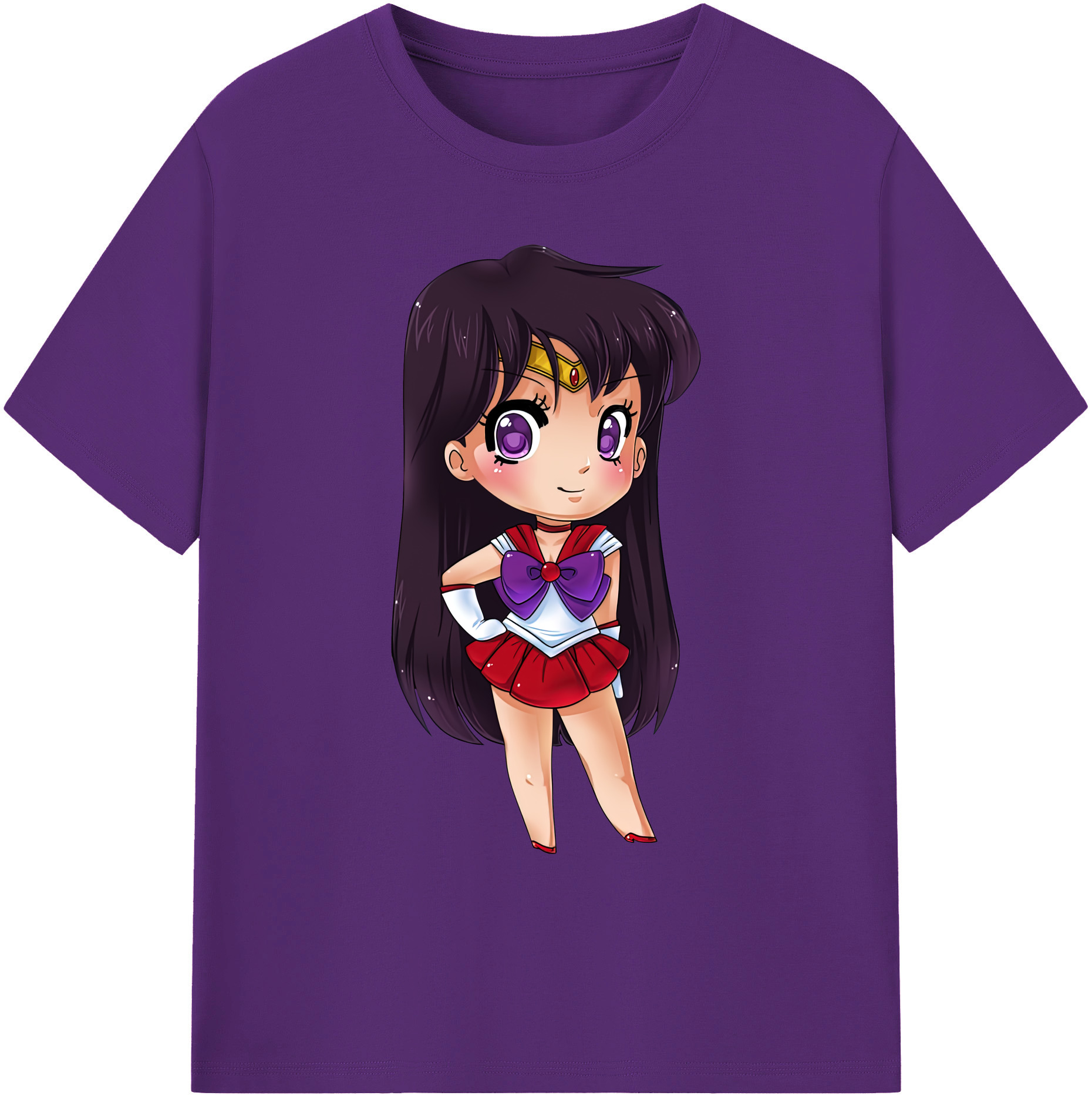 （画像用） 美少女戦士セーラームーン 火野レイ ひの レイ Sailor Moon Hino Rei （セーラーマーズ,Sailor Mars） 綿100％ メンズ半袖Tシャツ｜肌触りやわらか＆通気性