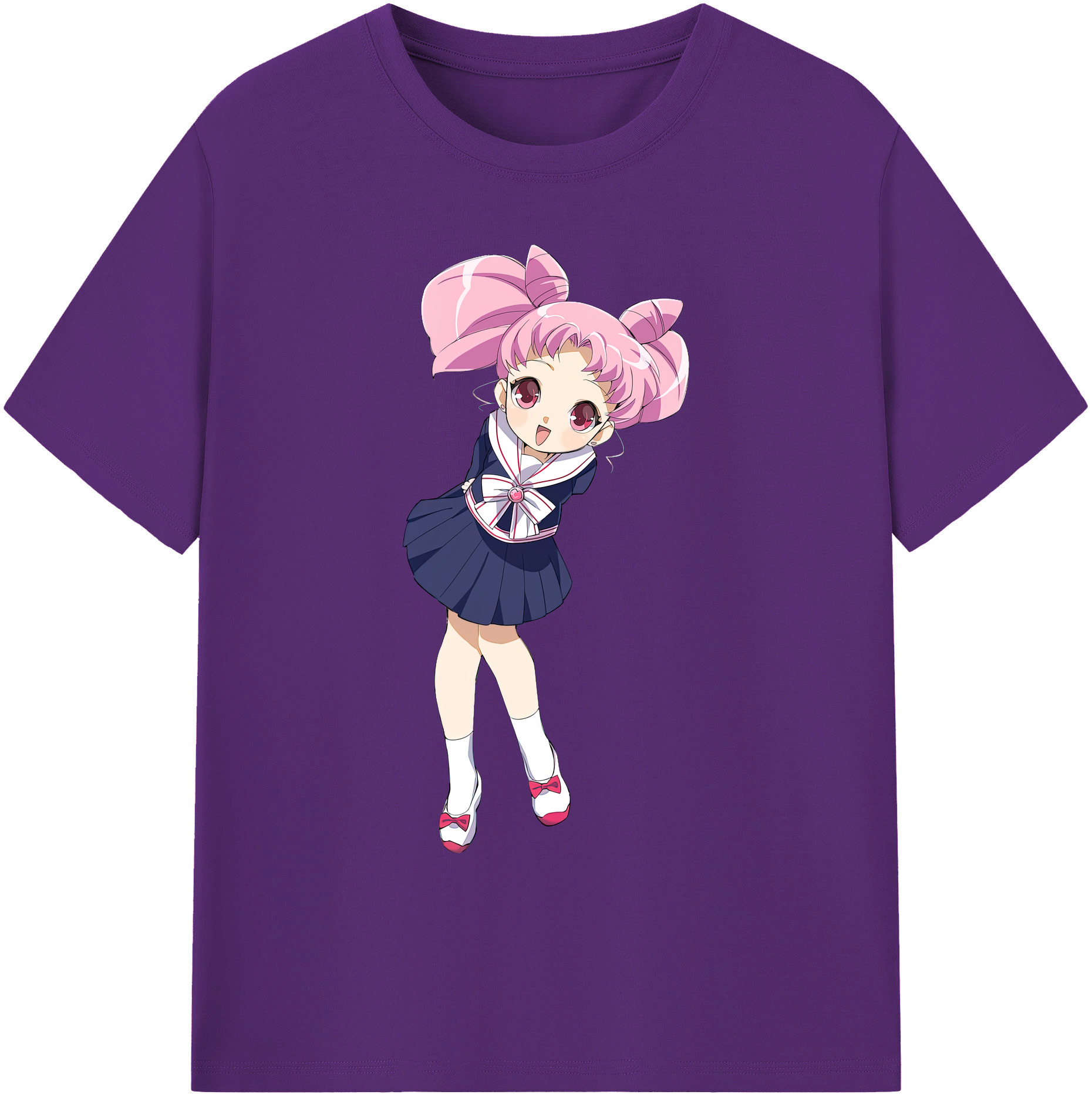 （画像用） 美少女戦士セーラームーン ちびうさ Sailor Moon Chibiusa Tsukino Usagi Small Lady Serenity 綿100％ メンズ半袖Tシャツ｜肌触りやわらか＆通気性
