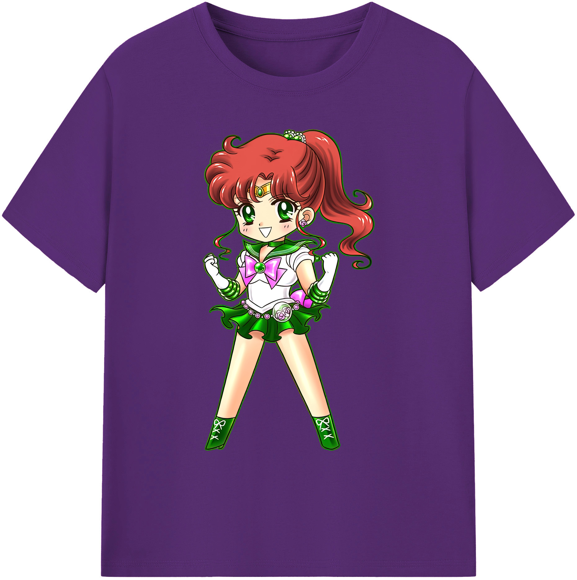 （画像用） 美少女戦士セーラームーン 木野 まこと きの まこと Sailor Moon Kino Makoto （セーラージュピター；Sailor Jupiter） 綿100％ メンズ半袖Tシャツ｜肌触りやわらか＆通気性