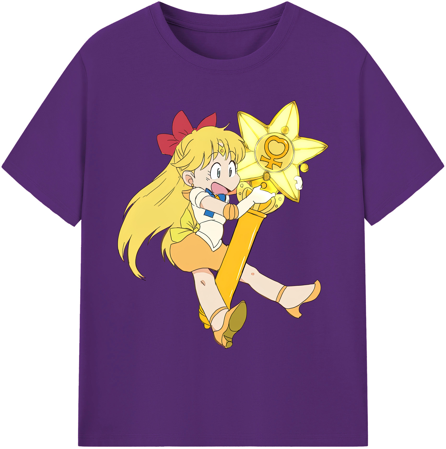 （画像用） 美少女戦士セーラームーン 愛野 美奈子 あいの みなこ Sailor Moon Aino Minako 綿100％ メンズ半袖Tシャツ｜肌触りやわらか＆通気性