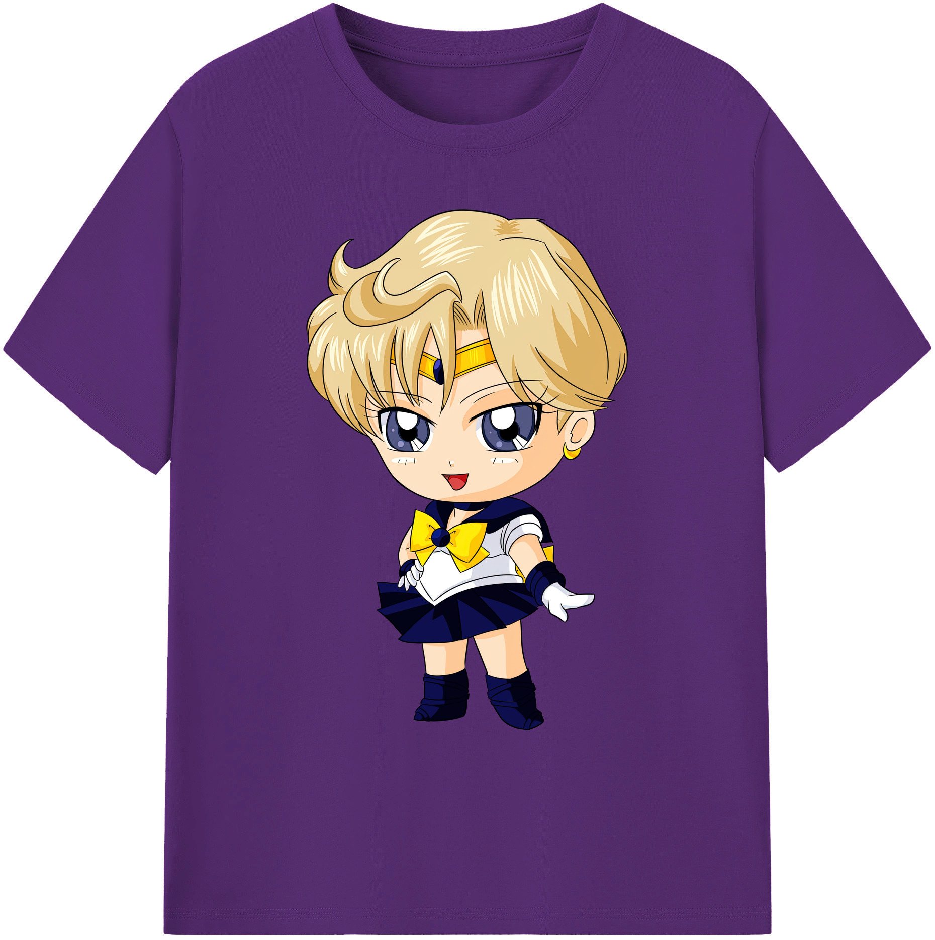 （画像用） 美少女戦士セーラームーン 天王はるか Sailor Moon Tenoh Haruka 綿100％ メンズ半袖Tシャツ｜肌触りやわらか＆通気性