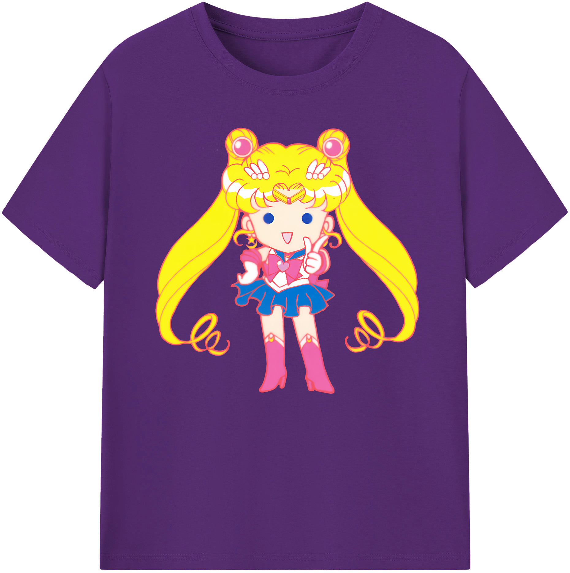 （画像用） 美少女戦士セーラームーン 月野 うさぎ つきの うさぎ Sailor Moon Tsukino Usagi 綿100％ メンズ半袖Tシャツ｜肌触りやわらか＆通気性