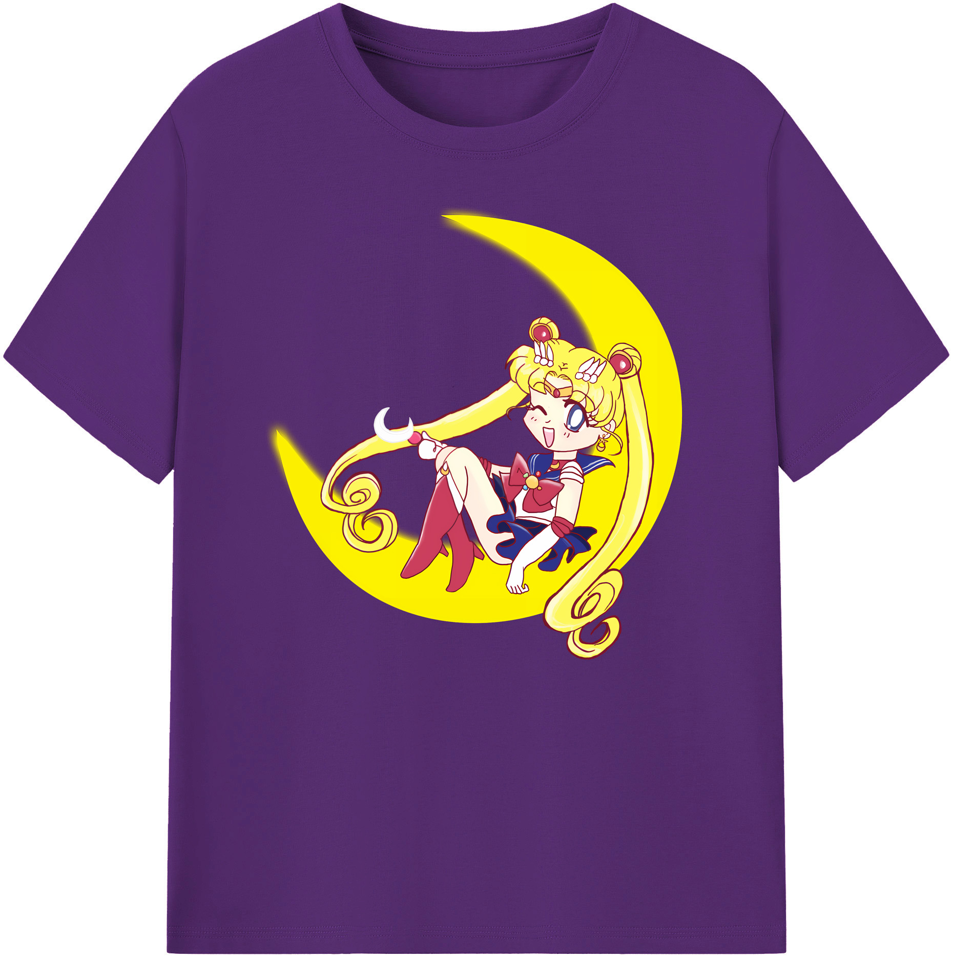 （画像用） 美少女戦士セーラームーン 月野 うさぎ つきの うさぎ Sailor Moon Tsukino Usagi 綿100％ メンズ半袖Tシャツ｜肌触りやわらか＆通気性