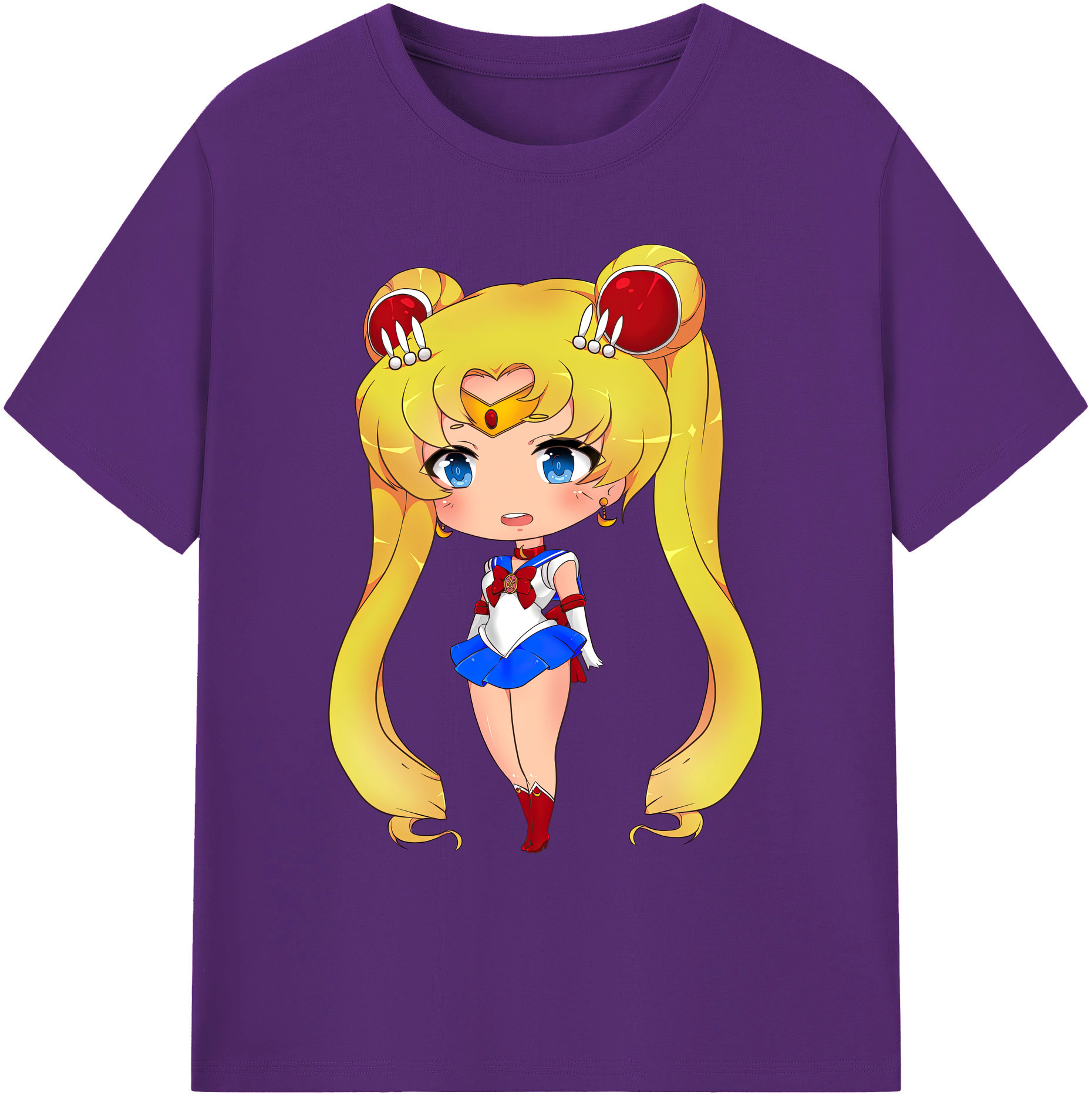（画像用） 美少女戦士セーラームーン 月野 うさぎ つきの うさぎ Sailor Moon Tsukino Usagi 綿100％ メンズ半袖Tシャツ｜肌触りやわらか＆通気性
