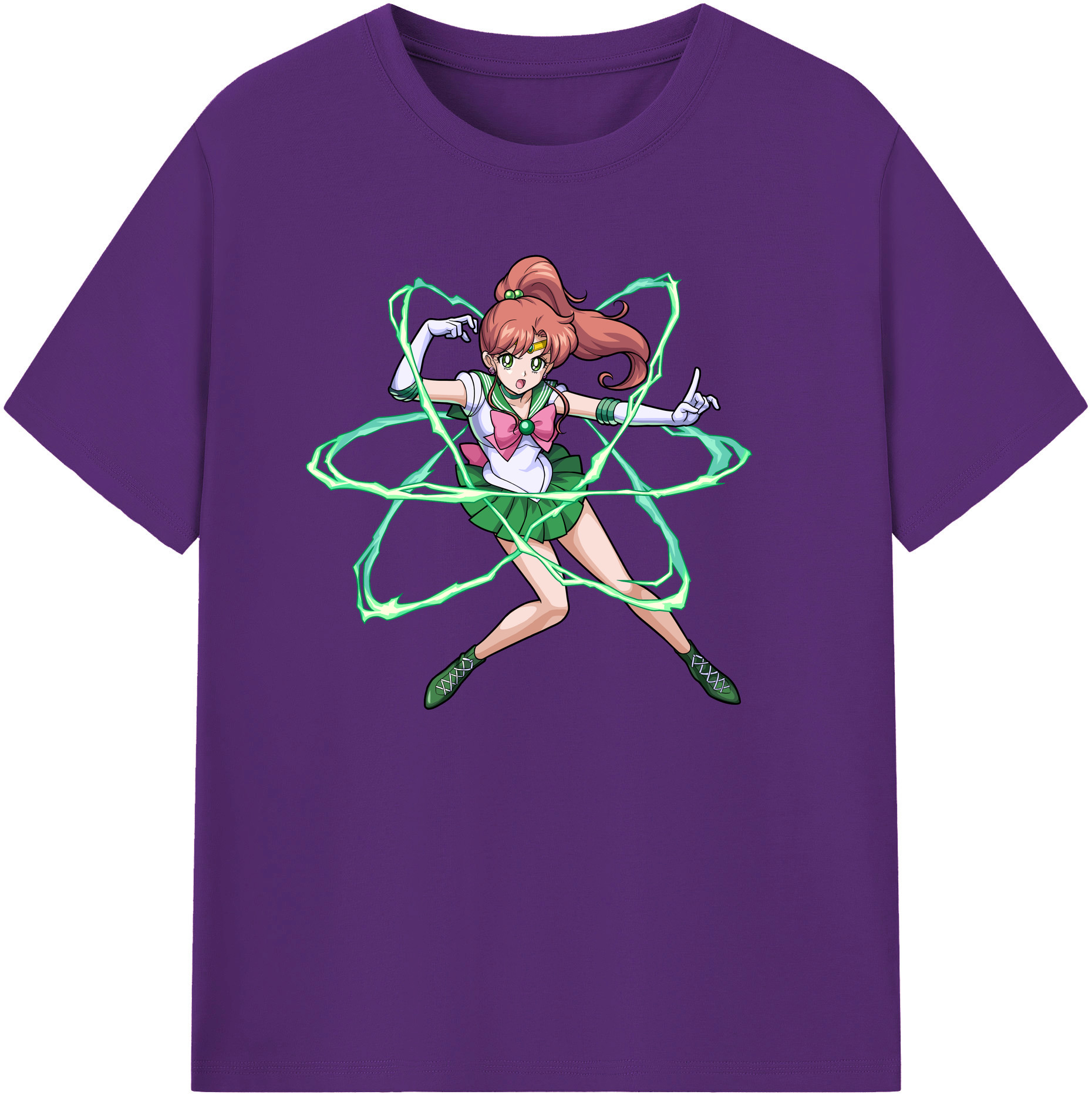 （画像用） 美少女戦士セーラームーン 木野 まこと きの まこと Sailor Moon Kino Makoto （セーラージュピター；Sailor Jupiter） 綿100％ メンズ半袖Tシャツ｜肌触りやわらか＆通気性