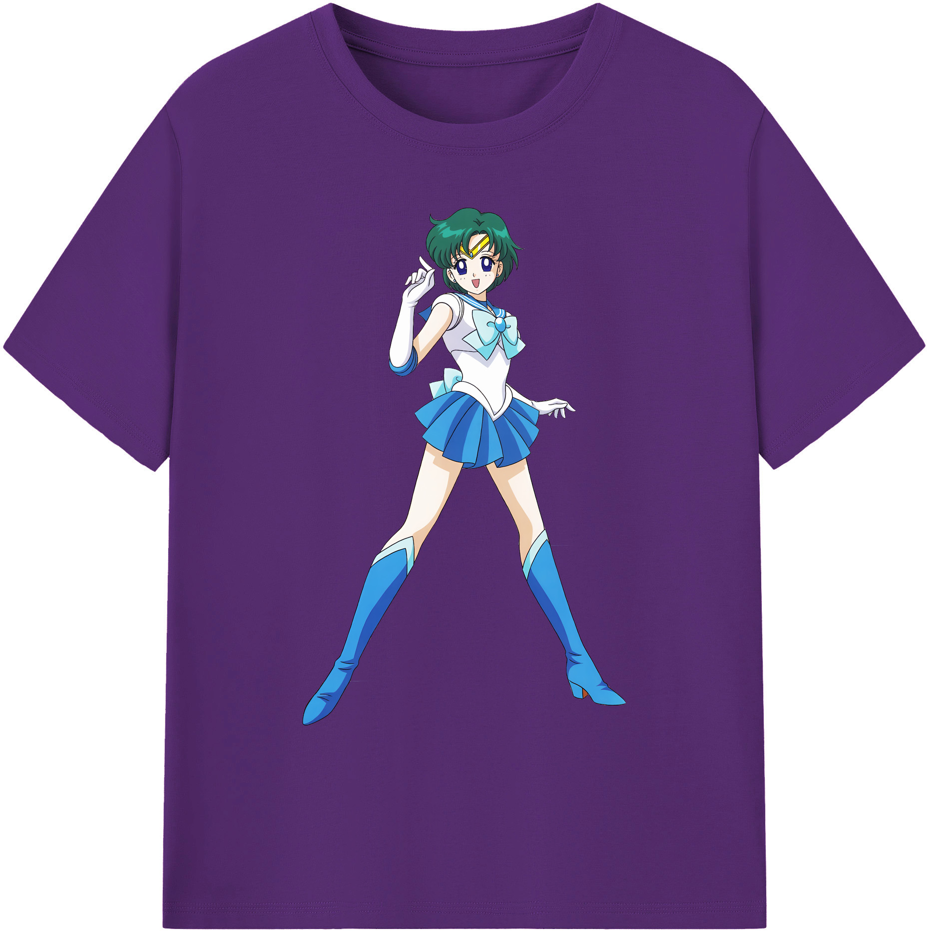 （画像用） 美少女戦士セーラームーン 海王 みちる（かいおう みちる） Sailor Moon Kaiou Michiru 綿100％ メンズ半袖Tシャツ｜肌触りやわらか＆通気性