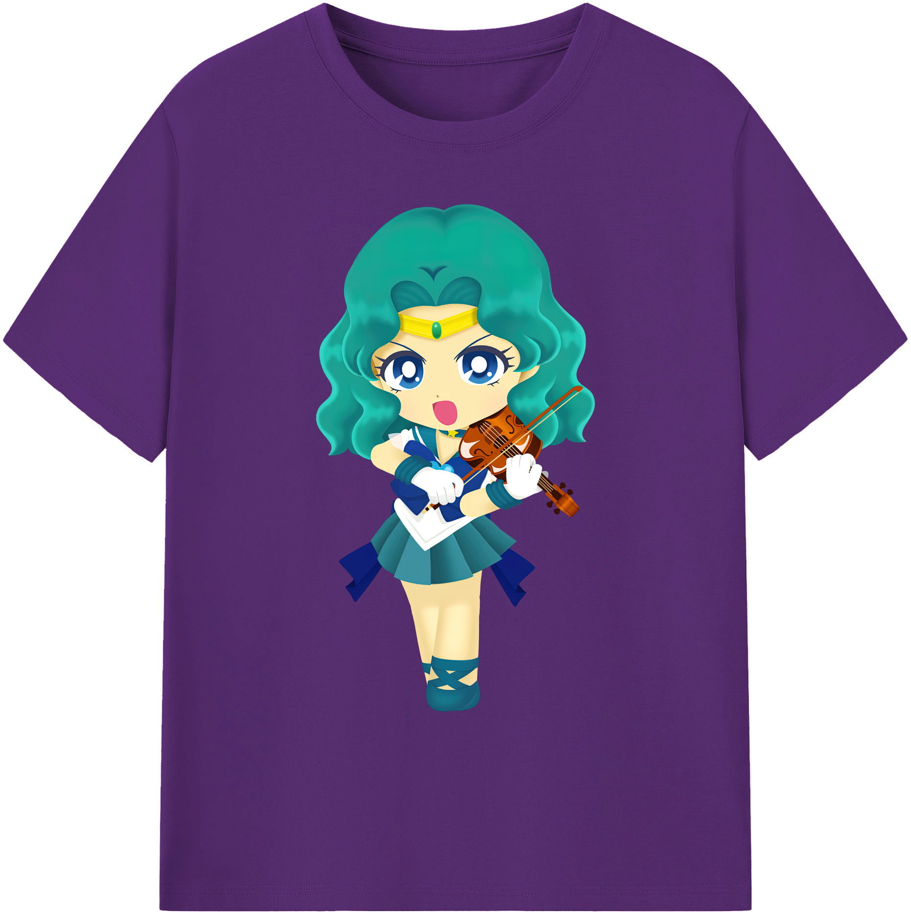 （画像用） 美少女戦士セーラームーン 海王 みちる（かいおう みちる） Sailor Moon Kaiou Michiru 綿100％ メンズ半袖Tシャツ｜肌触りやわらか＆通気性