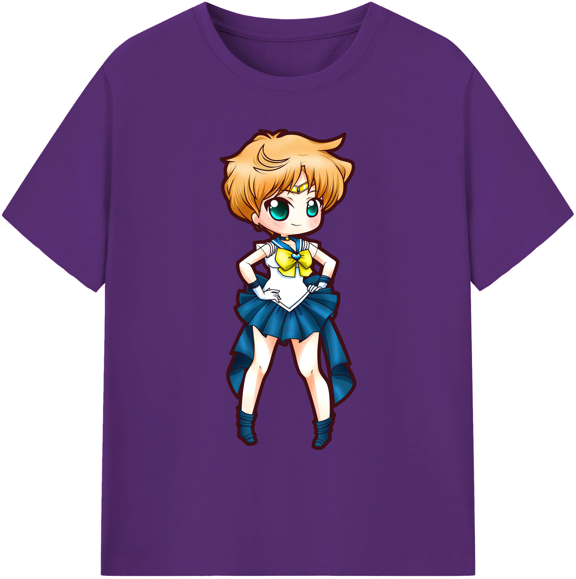 （画像用） 美少女戦士セーラームーン 天王はるか Sailor Moon Tenoh Haruka 綿100％ メンズ半袖Tシャツ｜肌触りやわらか＆通気性