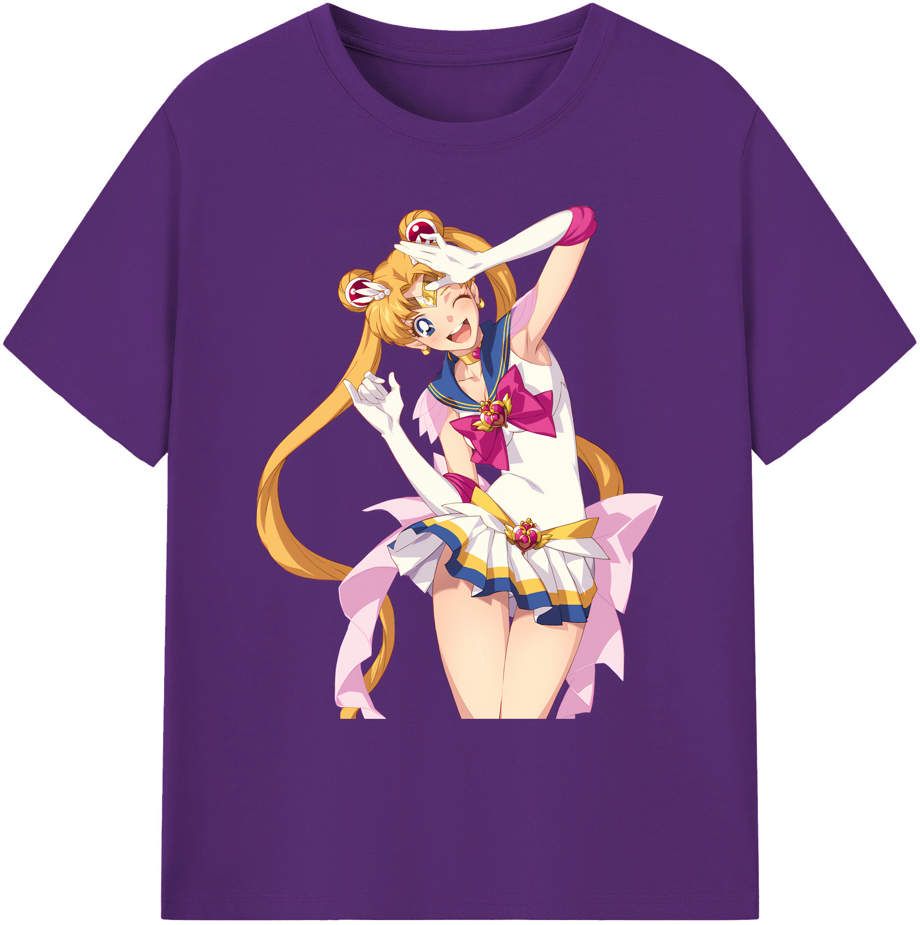（画像用） 美少女戦士セーラームーン 月野 うさぎ つきの うさぎ Sailor Moon Tsukino Usagi 綿100％ メンズ半袖Tシャツ｜肌触りやわらか＆通気性