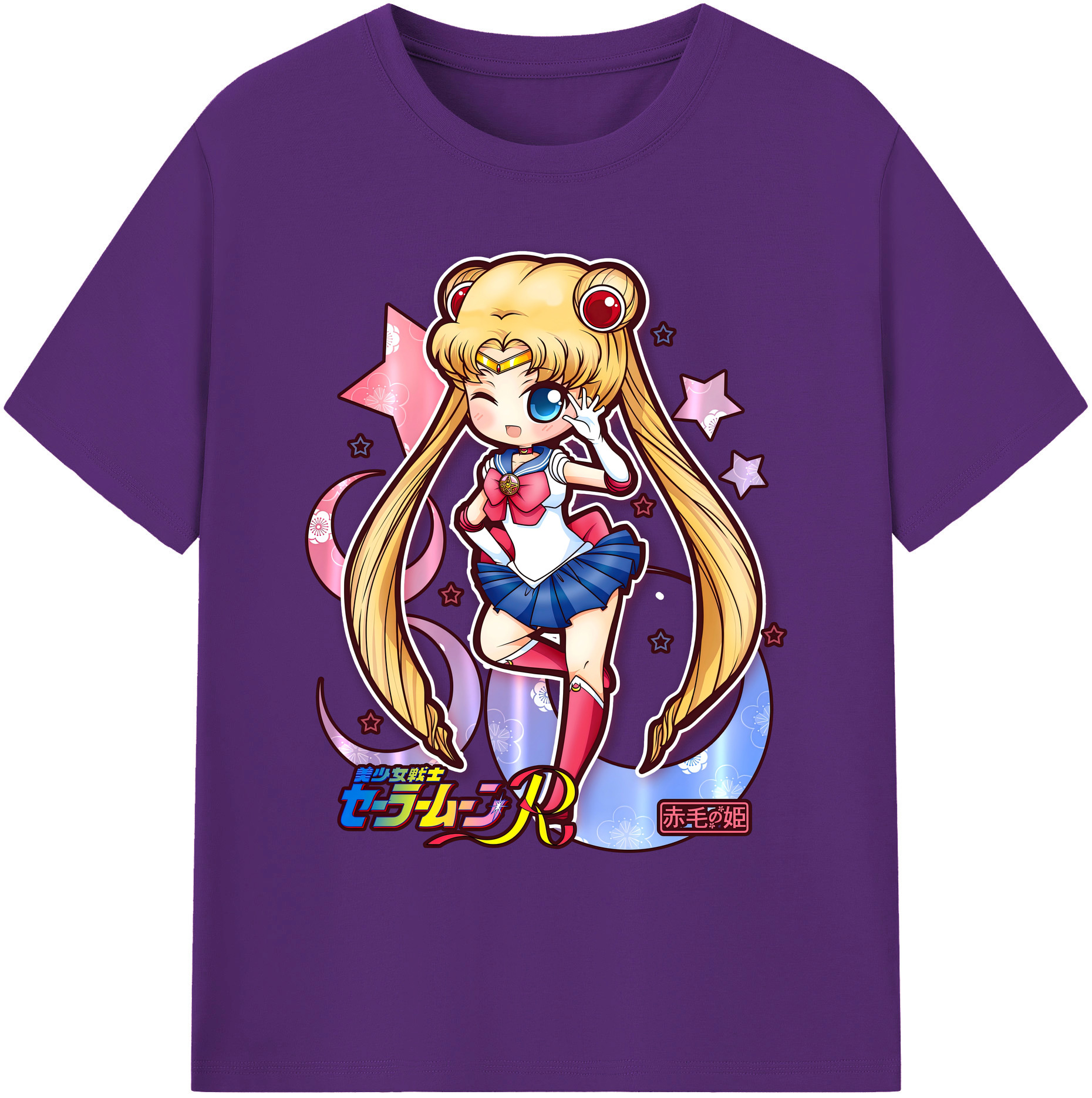 （画像用） 美少女戦士セーラームーン 月野 うさぎ つきの うさぎ Sailor Moon Tsukino Usagi 綿100％ メンズ半袖Tシャツ｜肌触りやわらか＆通気性