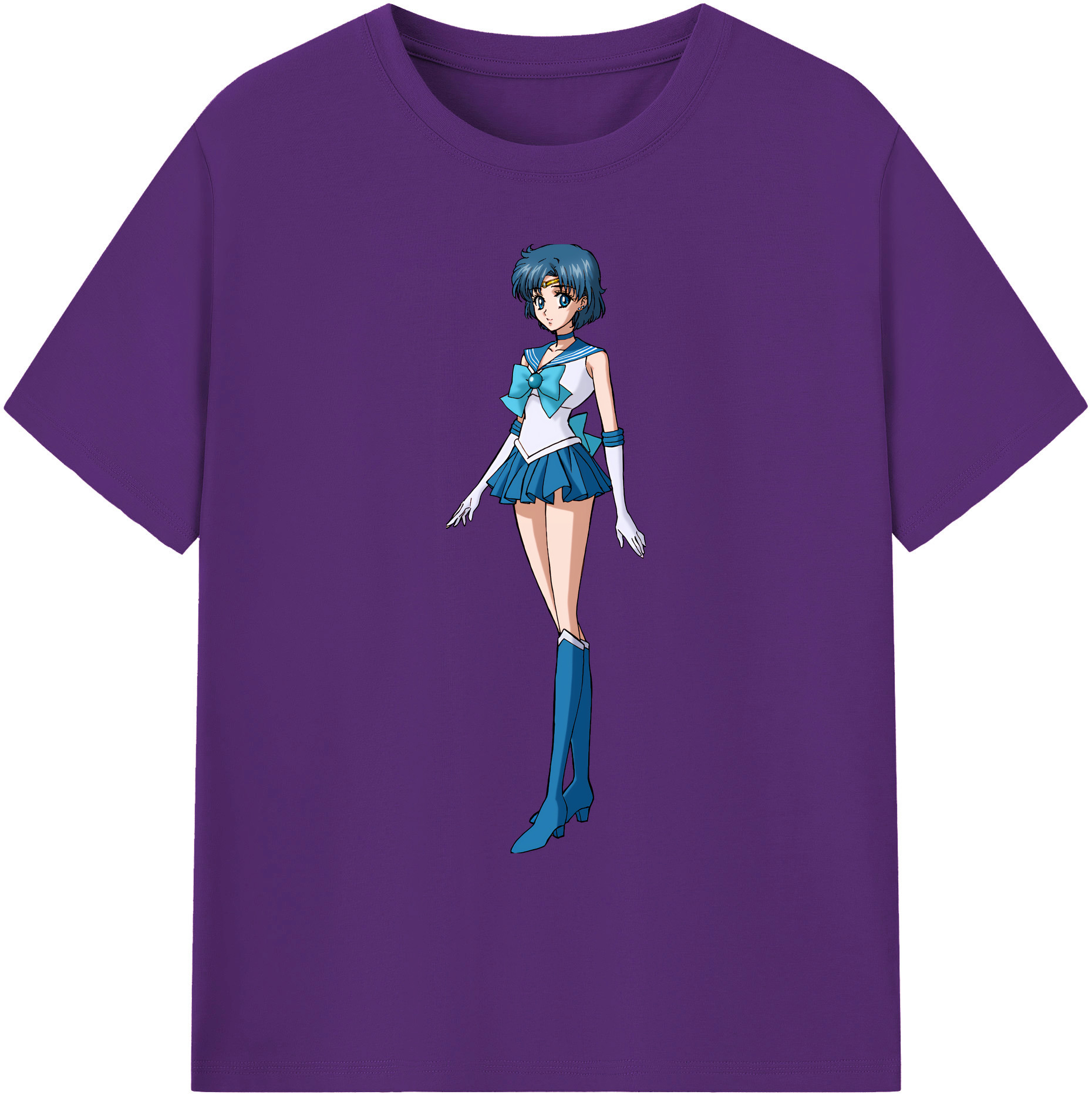 （画像用） 美少女戦士セーラームーン 水野 亜美 みずの あみ Sailor Moon Mizuno Ami 綿100％ メンズ半袖Tシャツ｜肌触りやわらか＆通気性