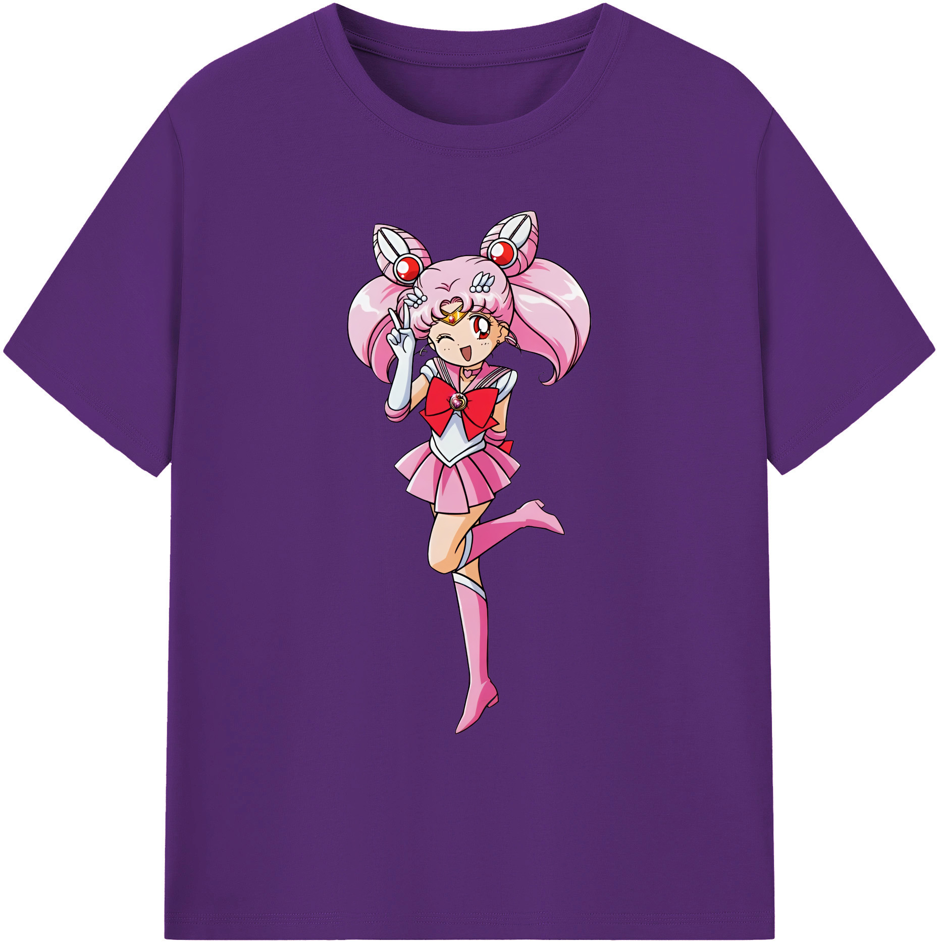 （画像用） 美少女戦士セーラームーン ちびうさ Sailor Moon Chibiusa Tsukino Usagi Small Lady Serenity 綿100％ メンズ半袖Tシャツ｜肌触りやわらか＆通気性