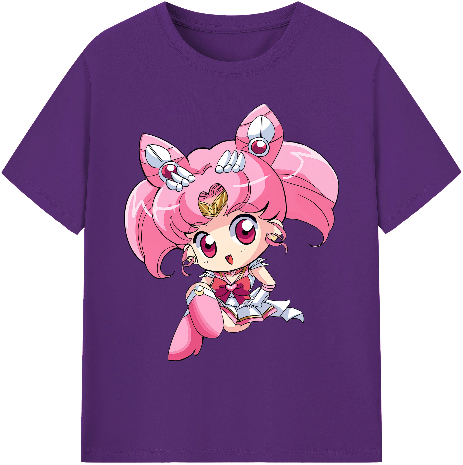 （画像用） 美少女戦士セーラームーン ちびうさ Sailor Moon Chibiusa Tsukino Usagi Small Lady Serenity 綿100％ メンズ半袖Tシャツ｜肌触りやわらか＆通気性